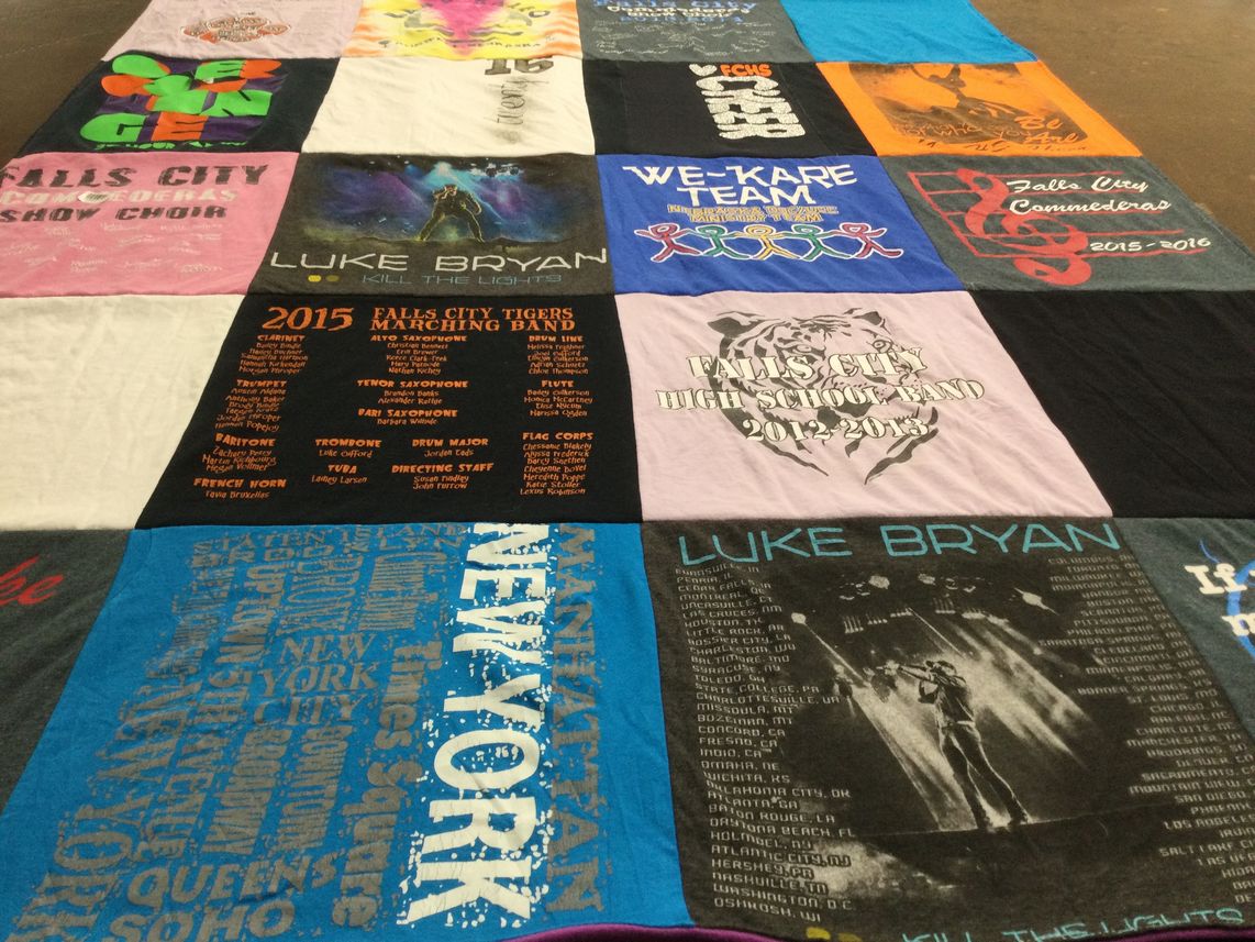 T-shirt quilt from falls city high school by MARCIA from NE