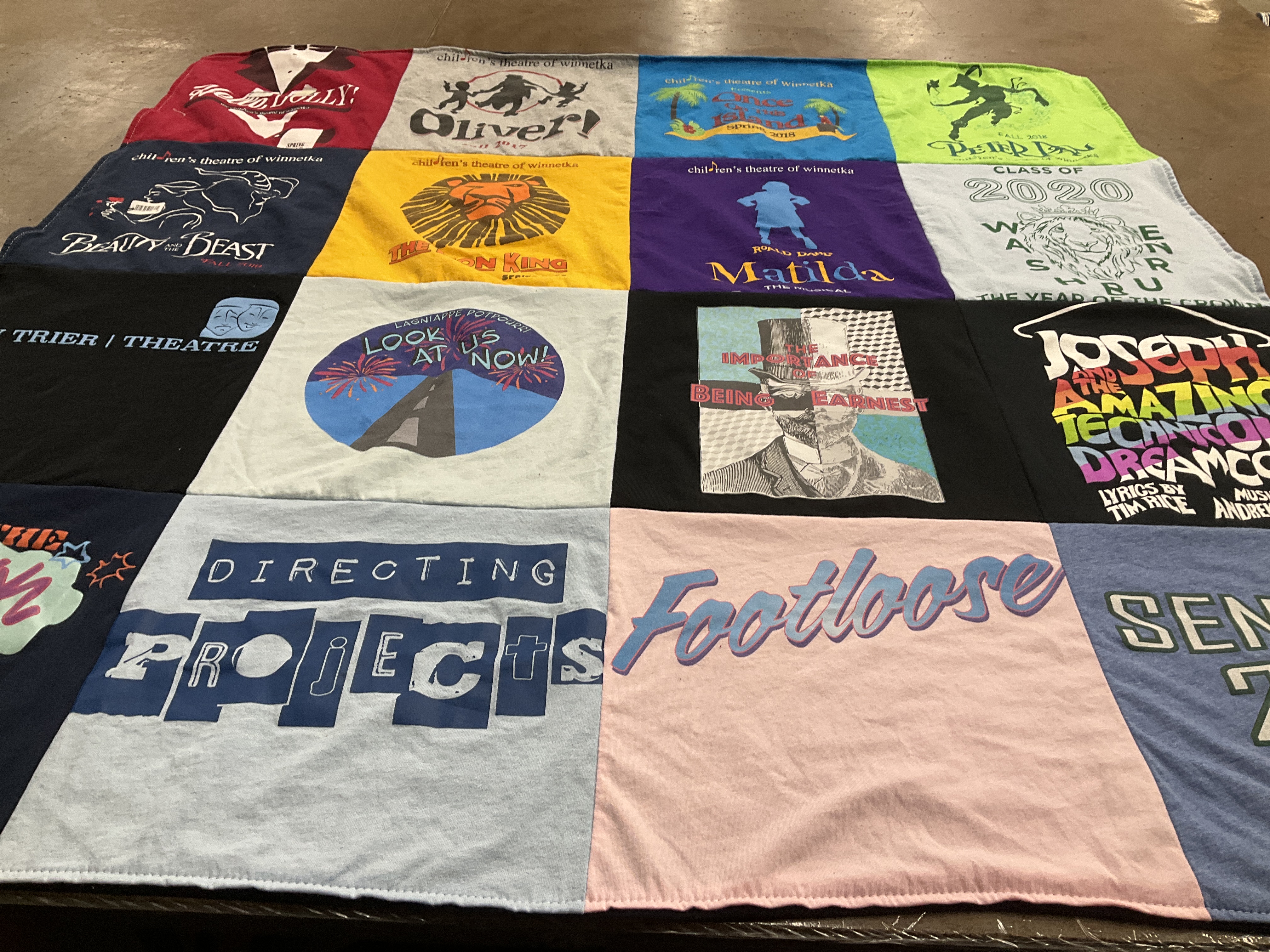 T-shirt quilt from children's theatre of winnetka by Anja from IL