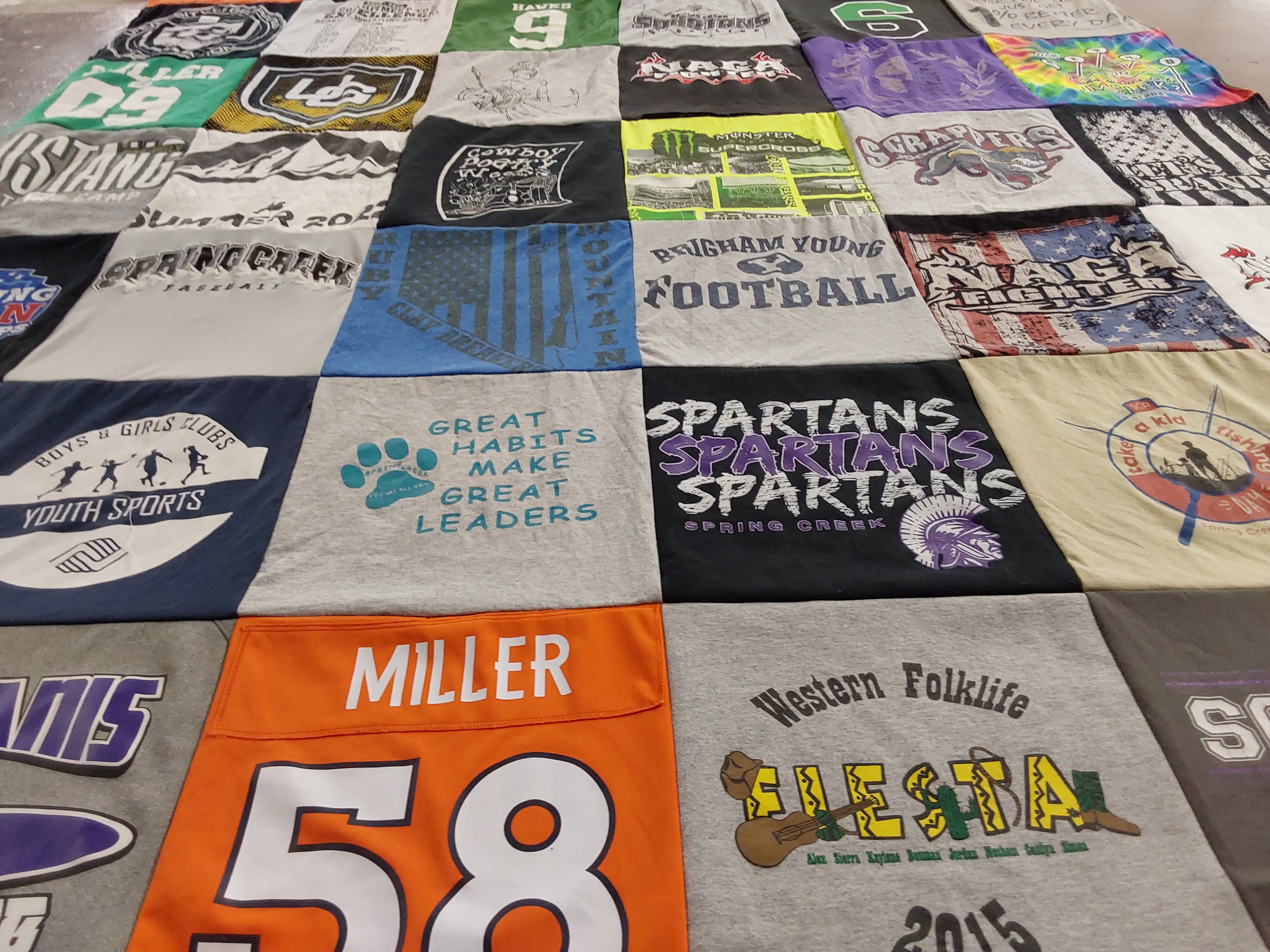 T-shirt quilt featuring spartan football team by Kimberly from NV
