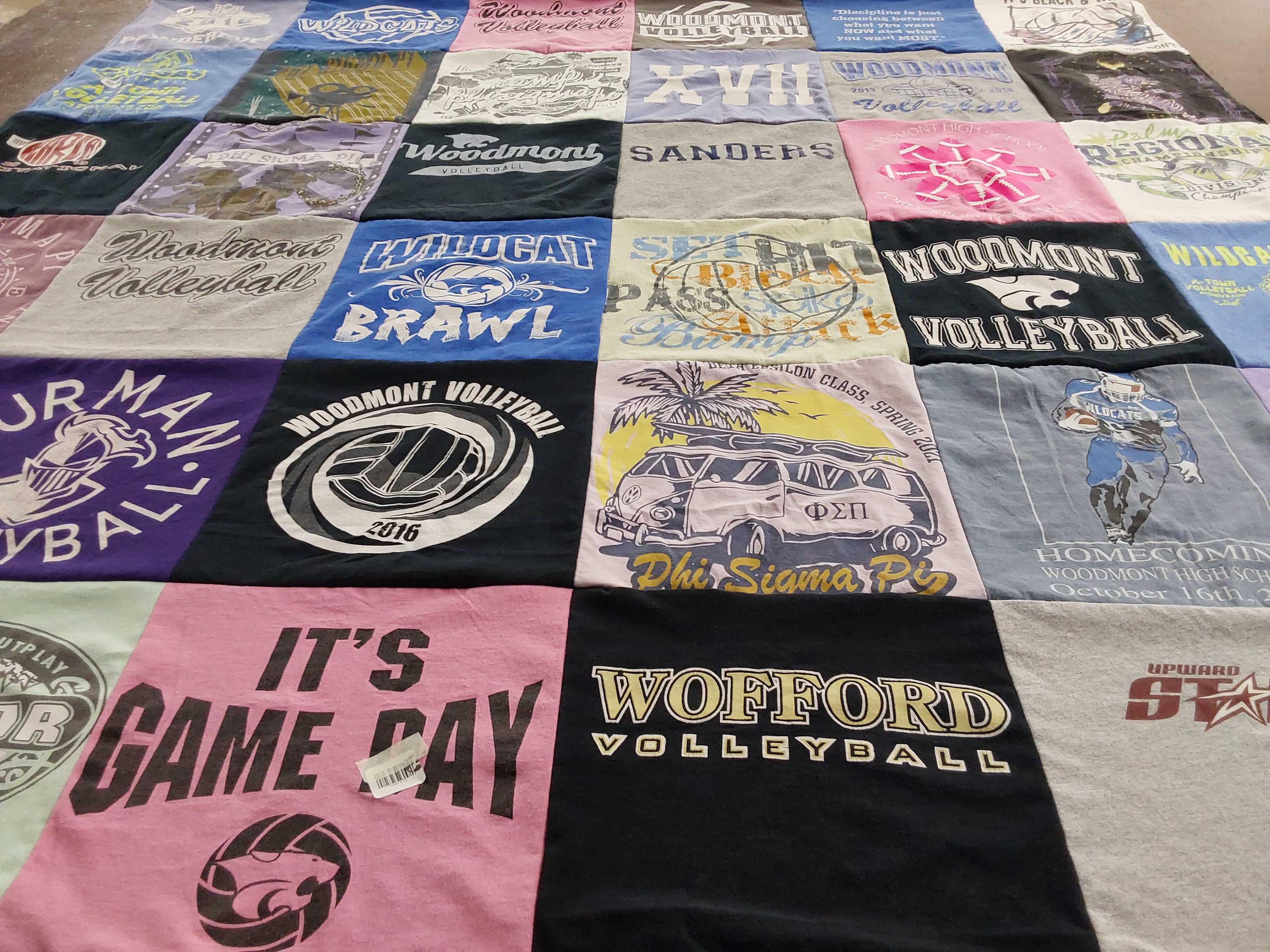 T-shirt quilt featuring woodmont volleyball, woodmont wildcats by Leah from SC