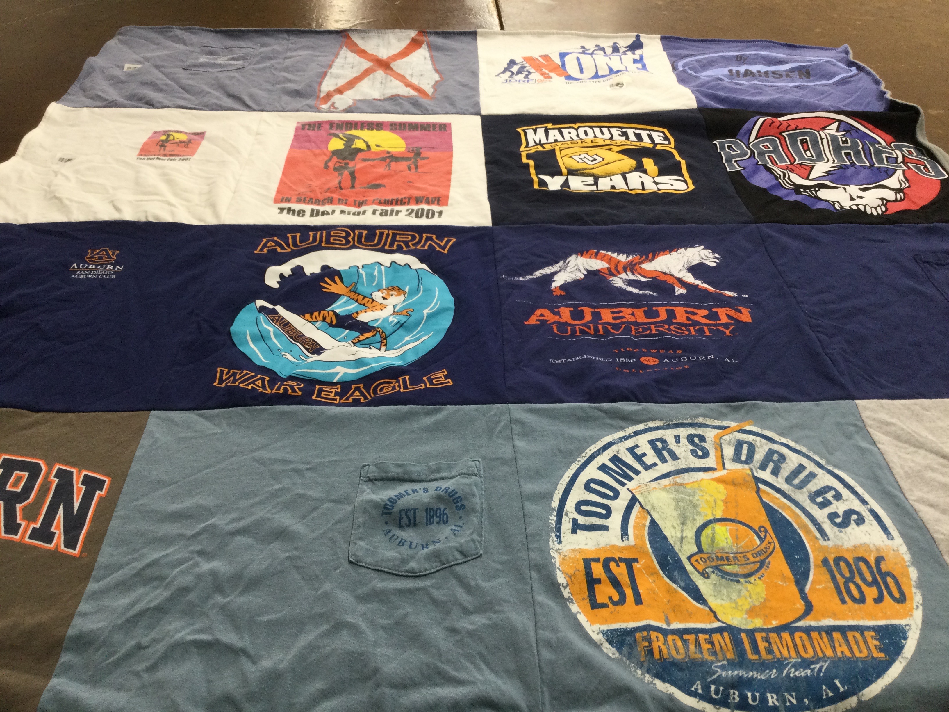 T-shirt quilt from auburn university by Susan from CA