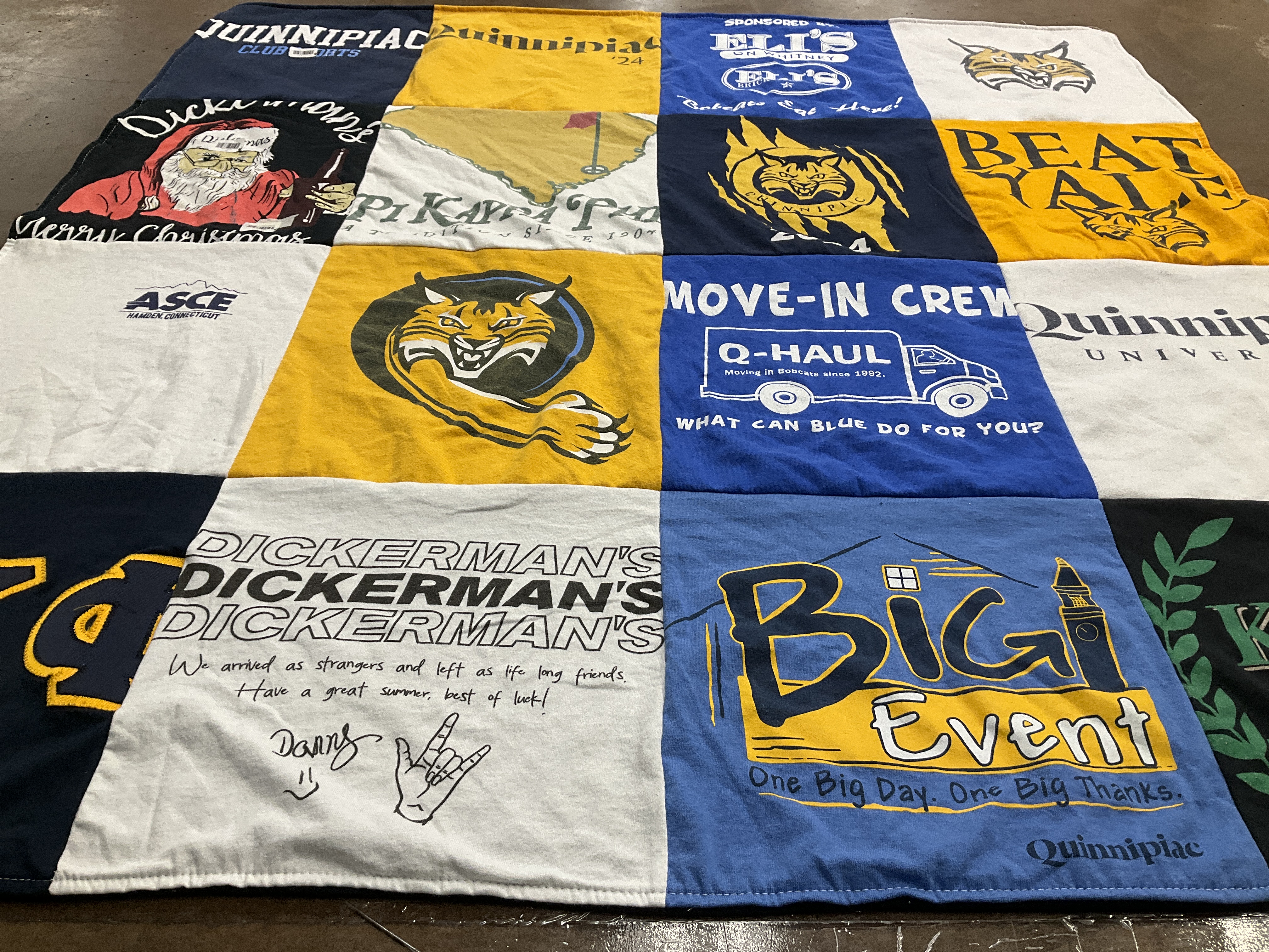 T-shirt quilt featuring quinnipiac university sports by diane from NY