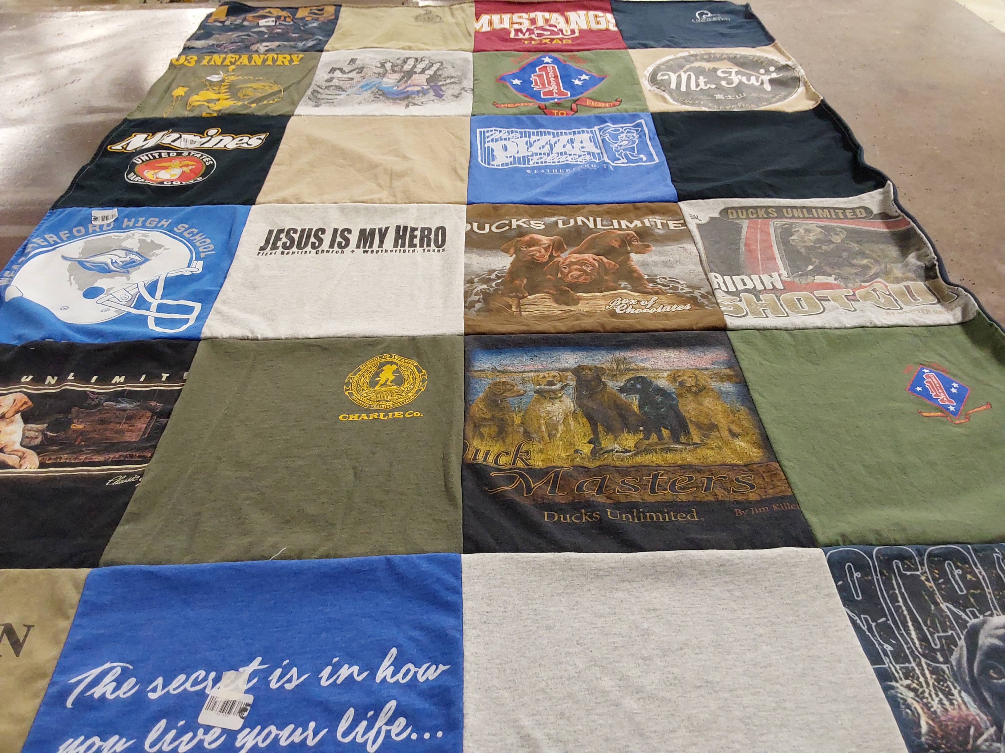 T-shirt quilt featuring carthage high school football team by Cassondra from TX