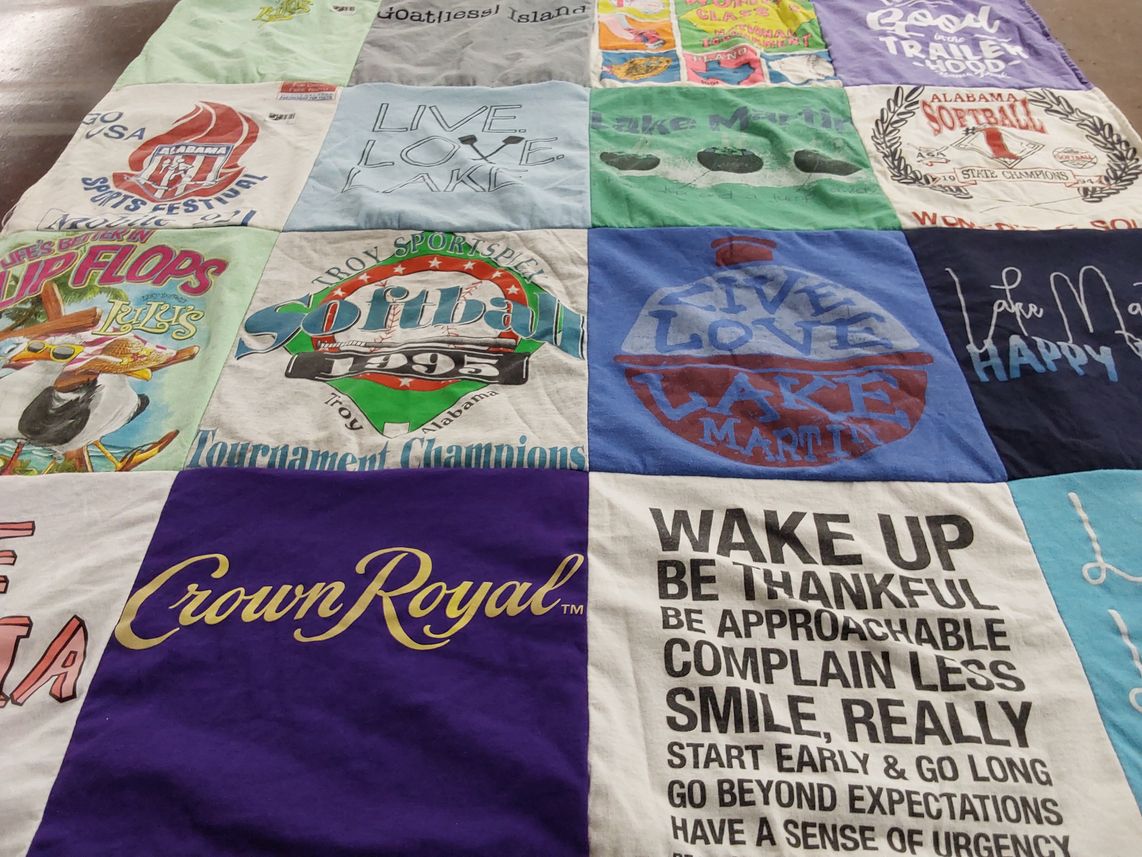 T-shirt quilt featuring troy softball by Tammy from AL
