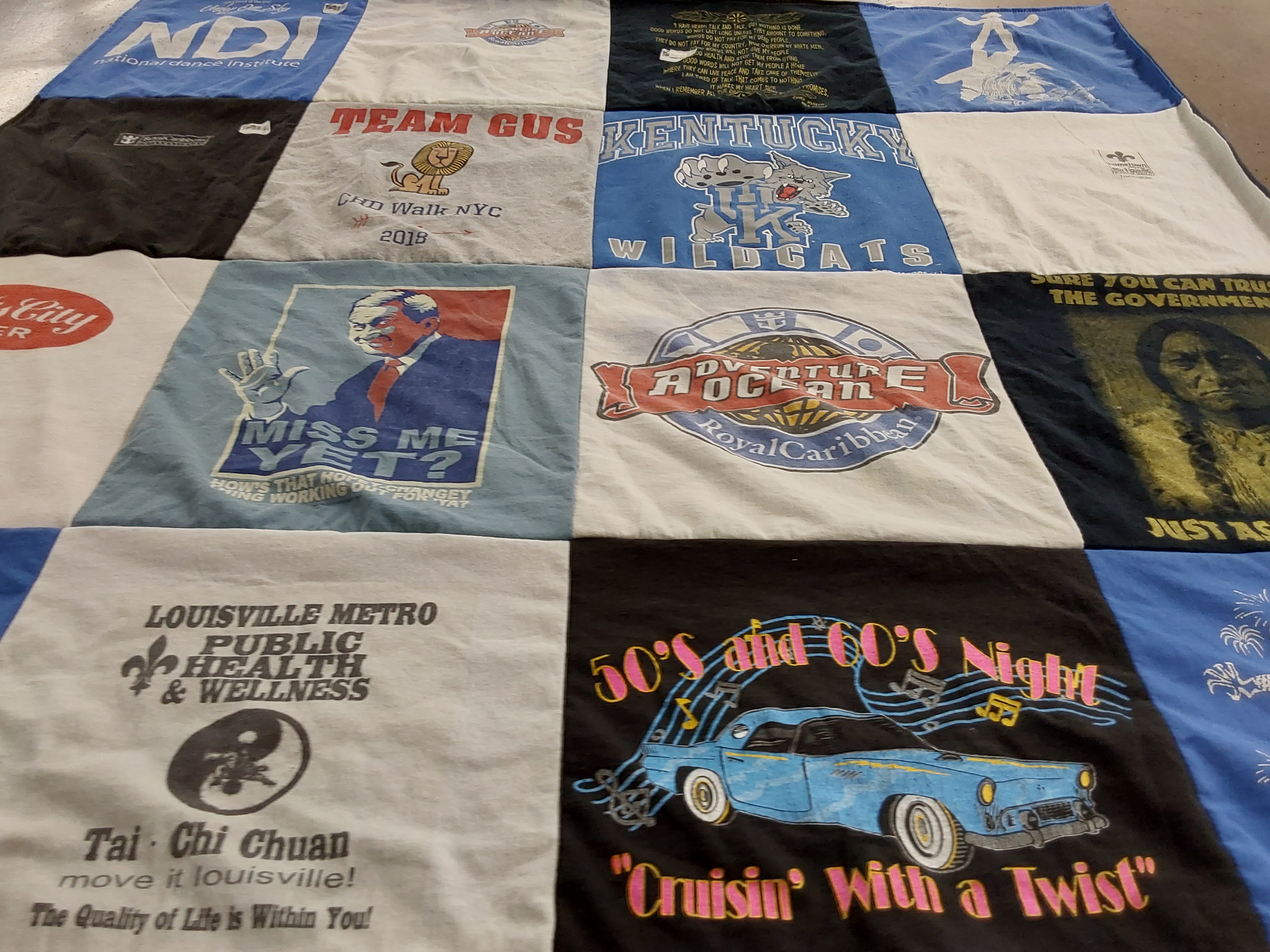 T-shirt quilt featuring university of kentucky wildcats by Michelle from KY