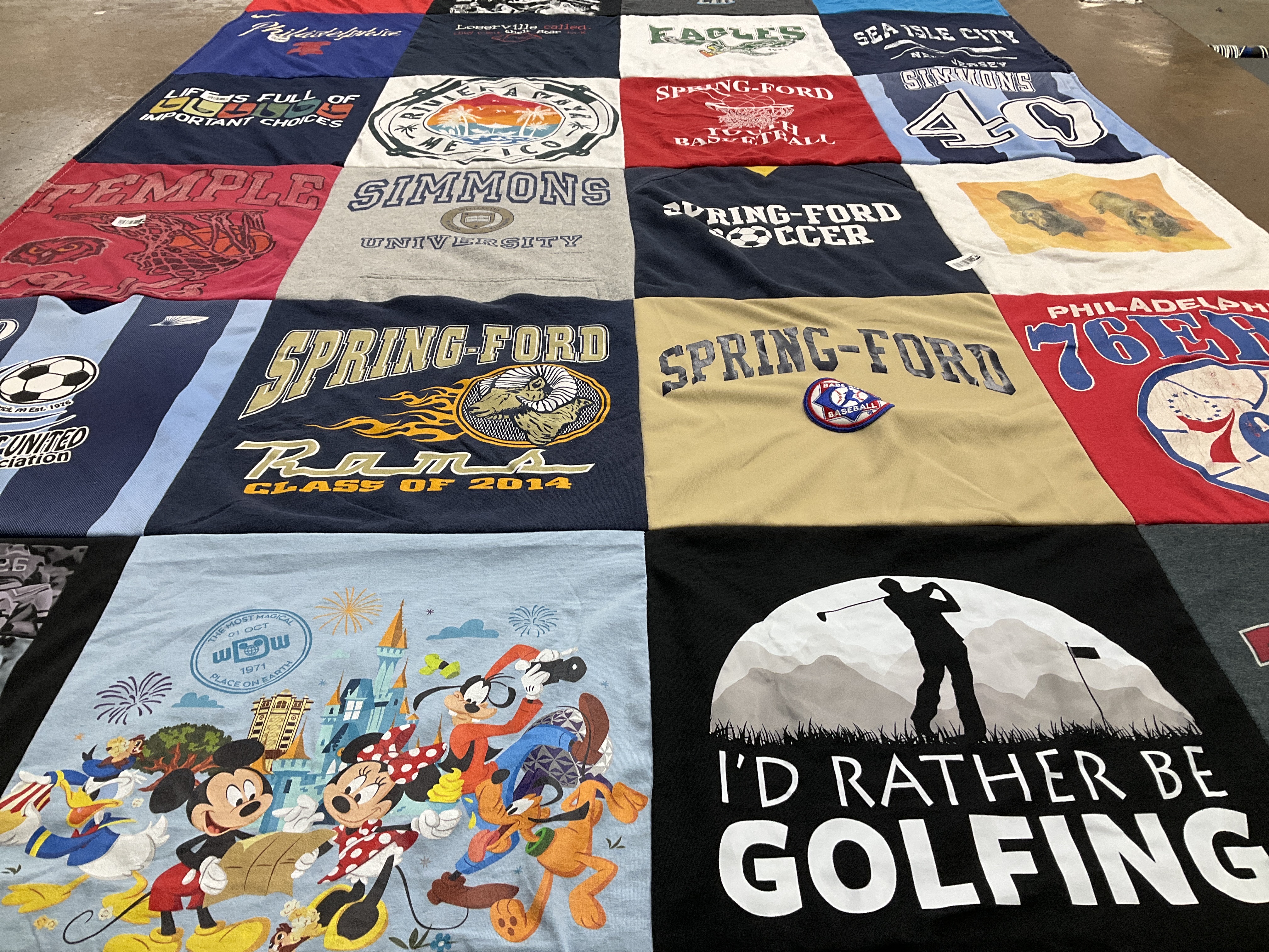 T-shirt quilt featuring spring-ford rams by Cathy from PA