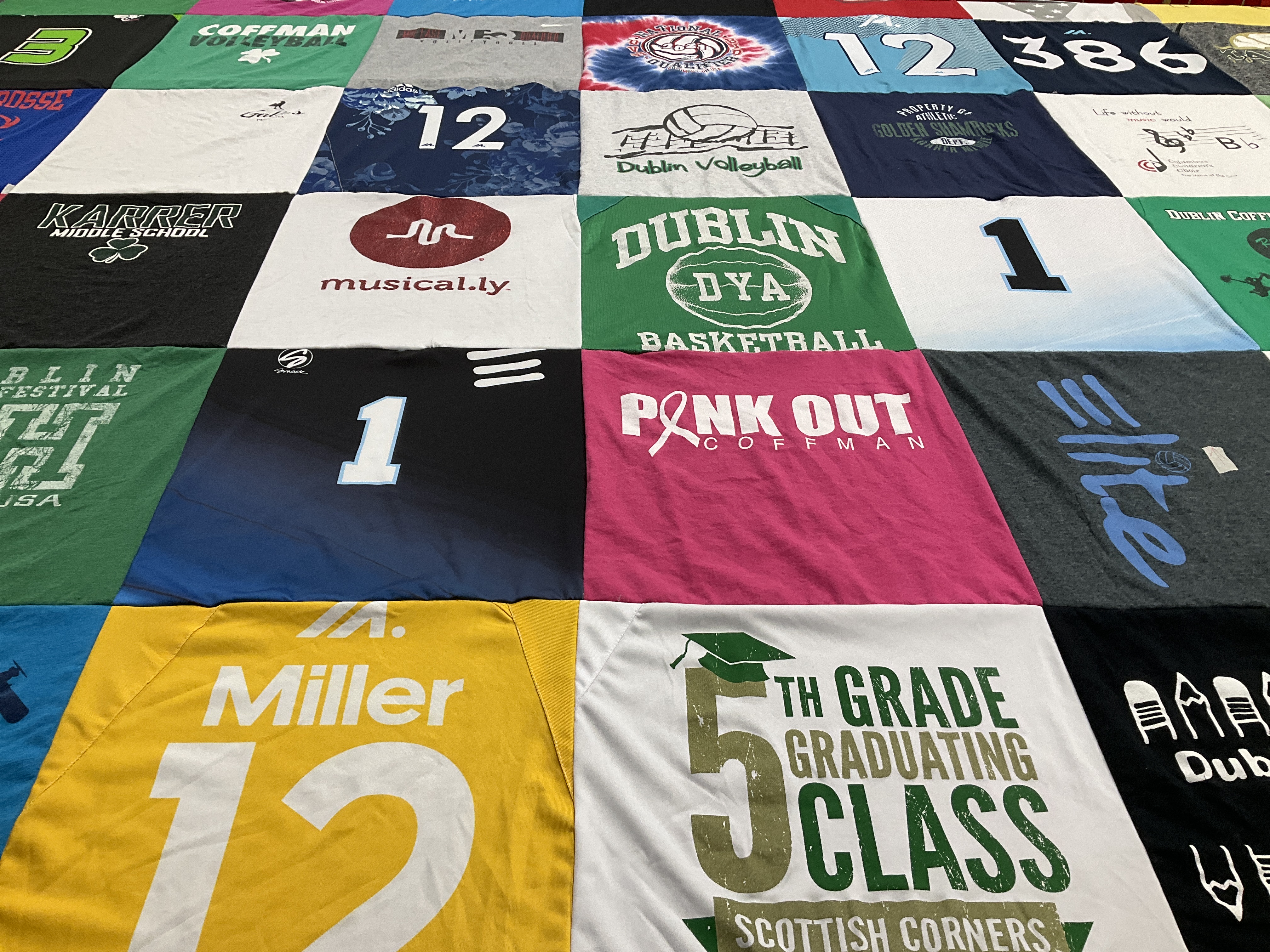 T-shirt quilt featuring dublin vyvahl basketball, elite volleyball club by Carey from OH