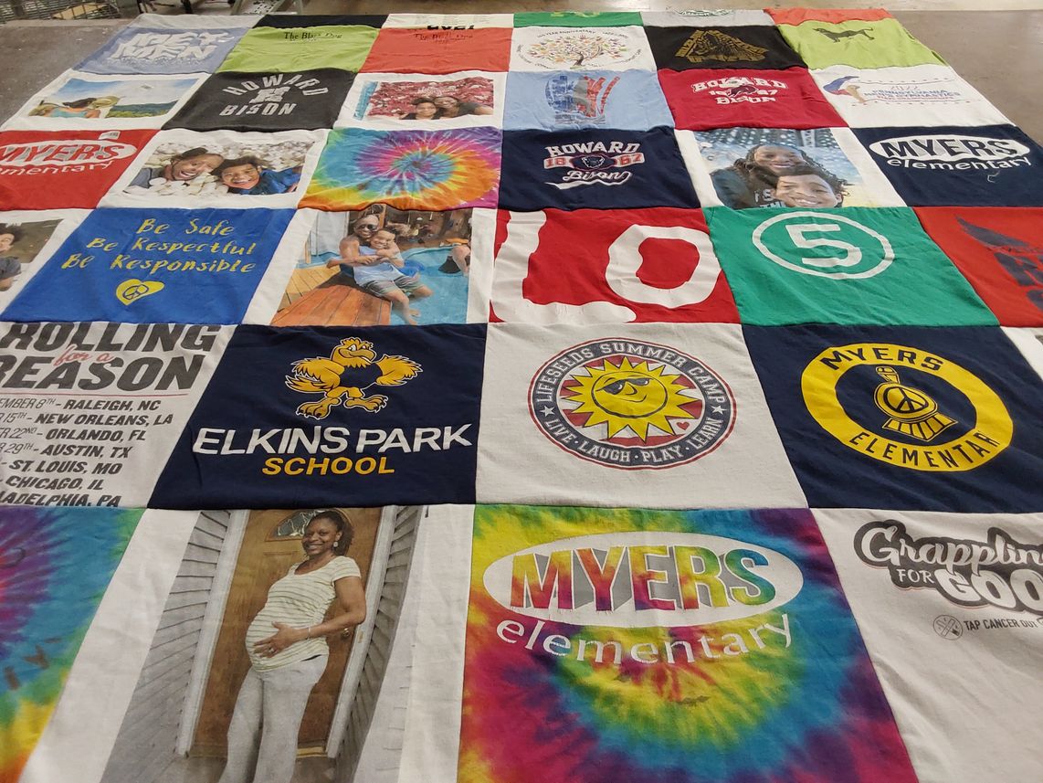 T-shirt quilt from myers elementary school, howard university by Ramona from PA