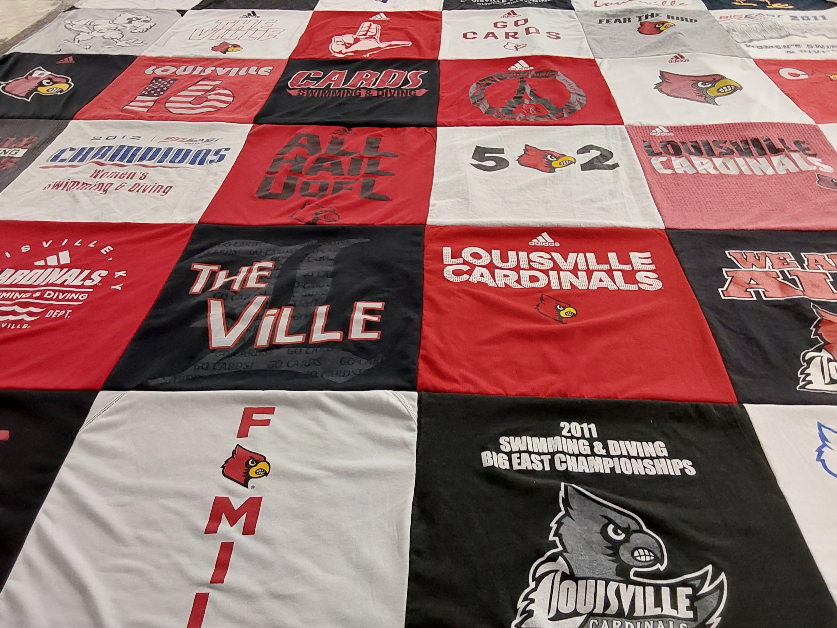 T-shirt quilt featuring louisville cardinals by Stephanie from KY