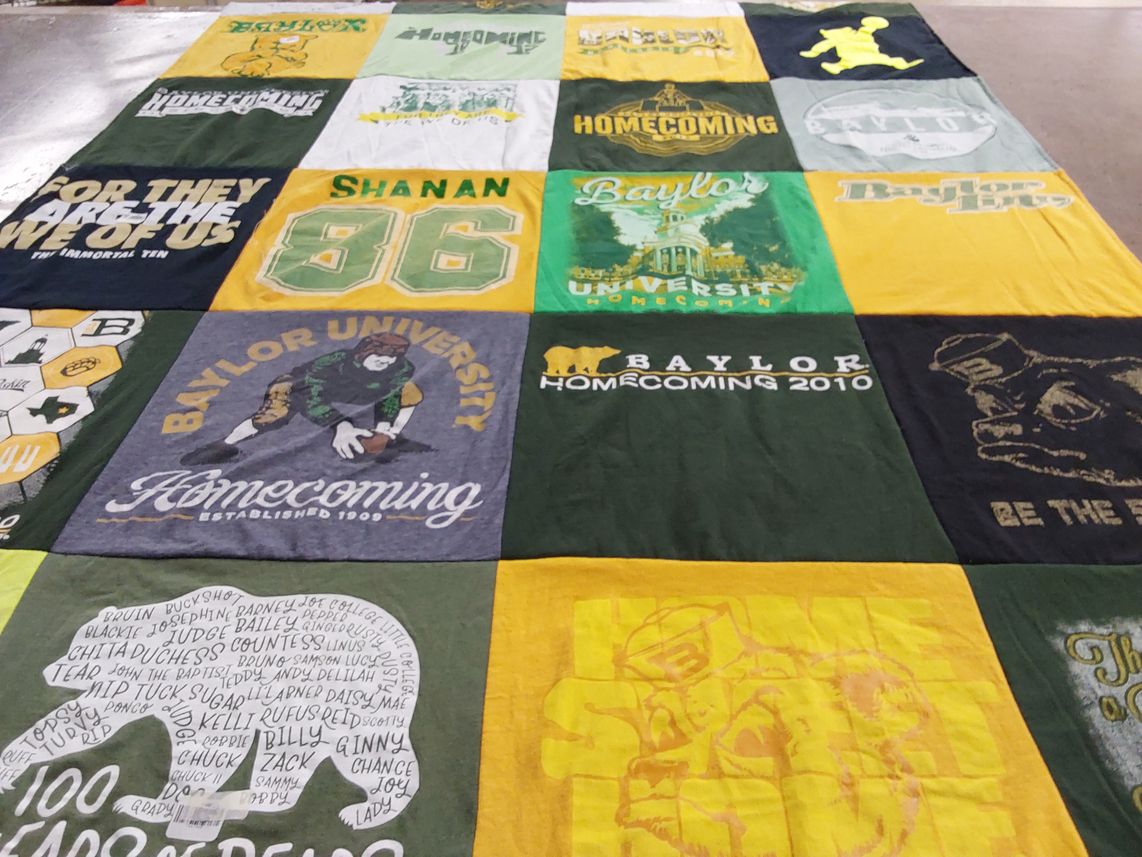 T-shirt quilt from baylor university by Carrie from TX