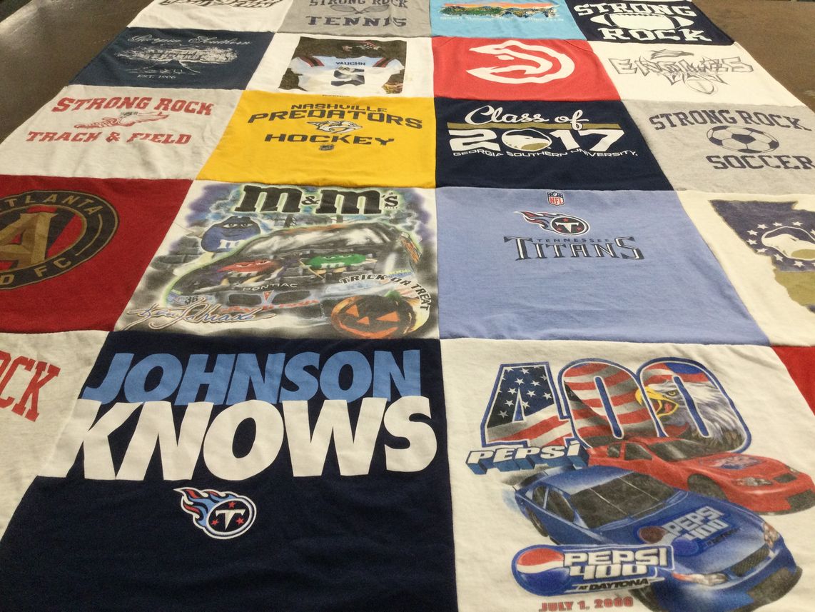 T-shirt quilt featuring nashville predators, atlanta united fc by Charlene from GA