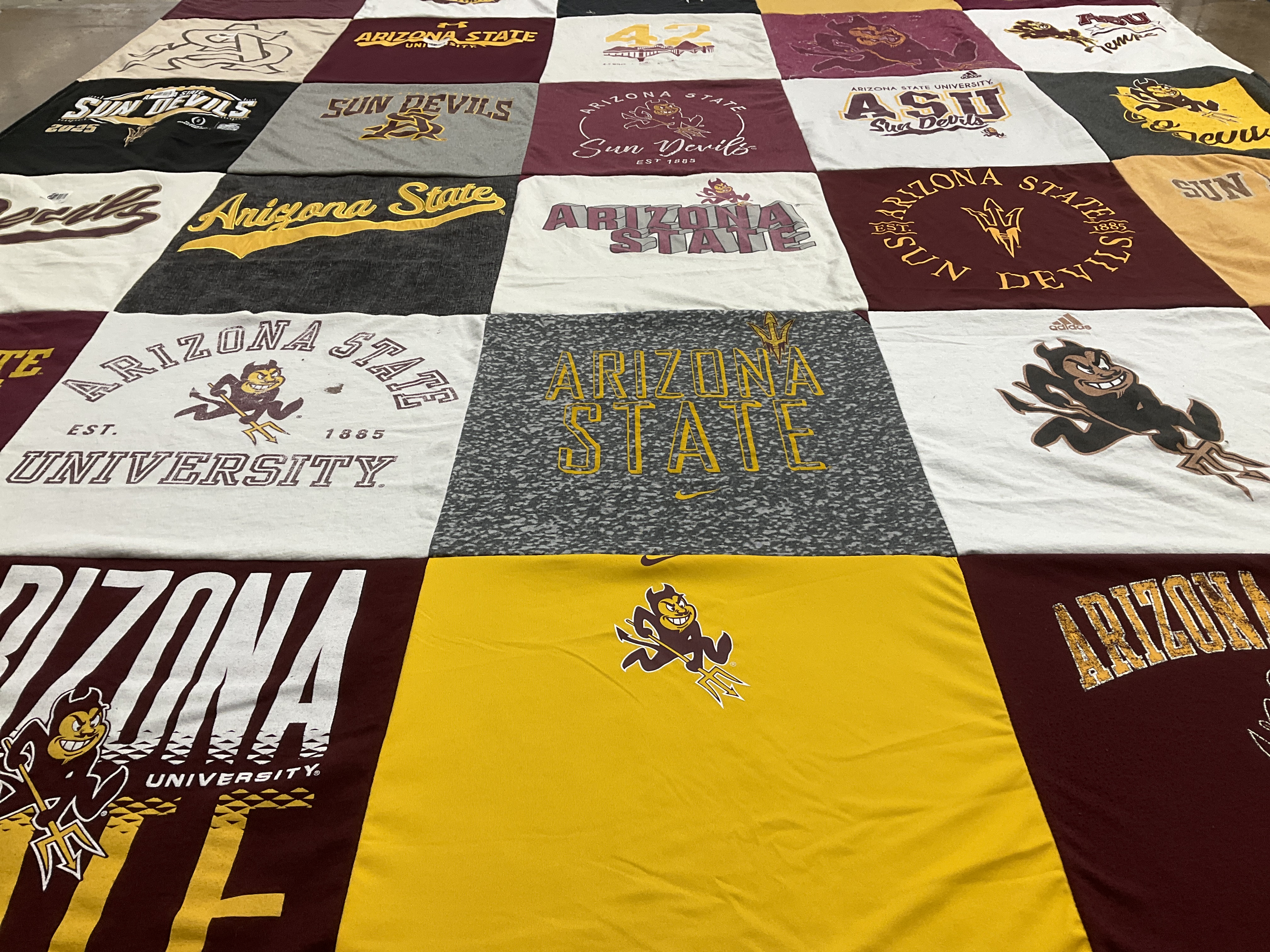 T-shirt quilt featuring arizona state sun devils by Sandy from CO