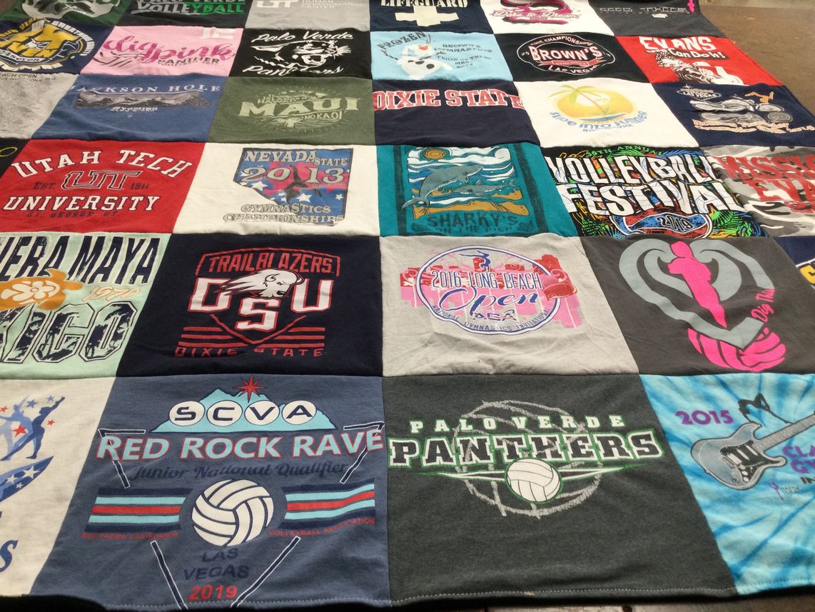 T-shirt quilt featuring palo verde panthers by Trisha from NV