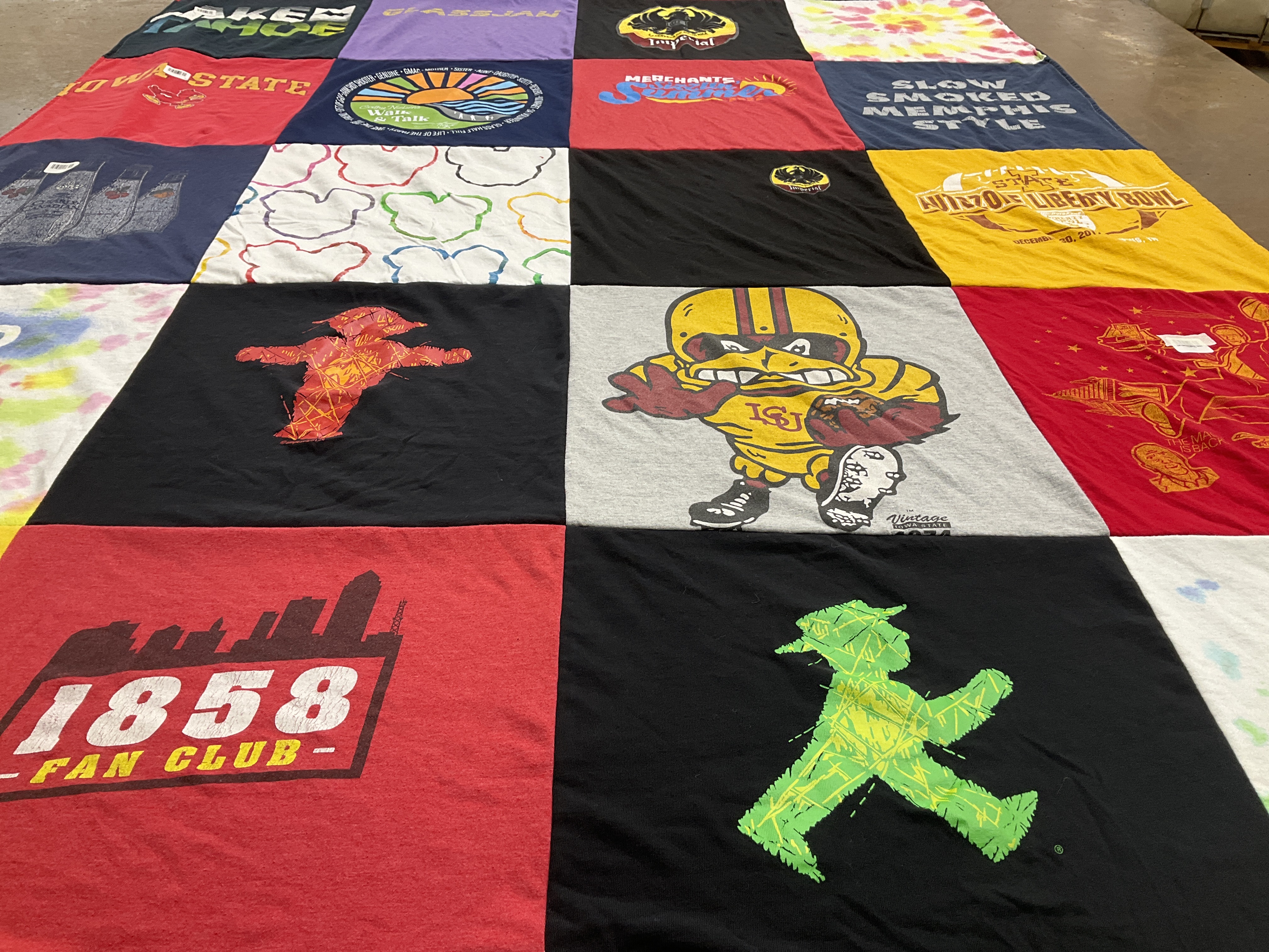 T-shirt quilt featuring iowa state university by Allison from IA