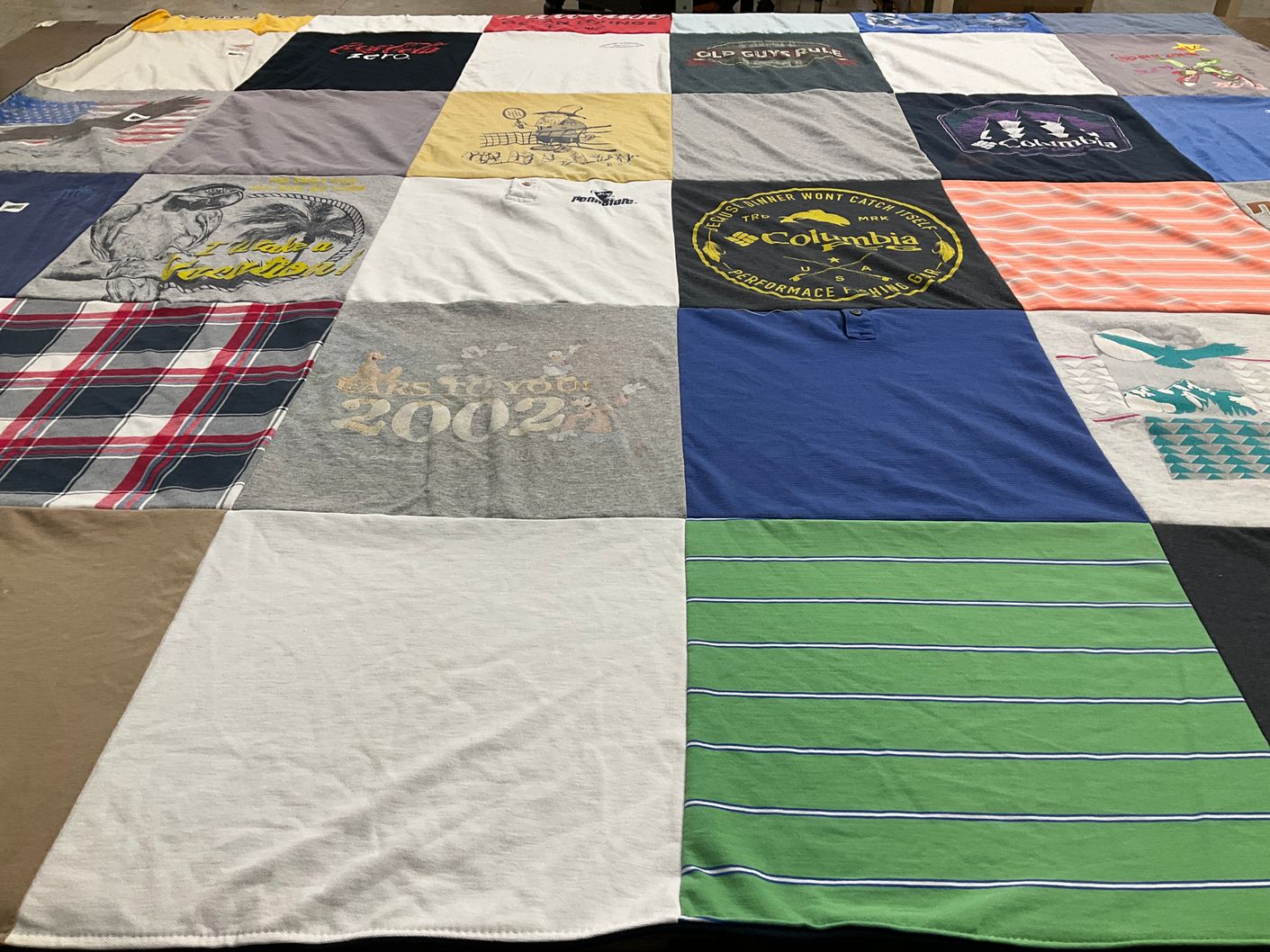 T-shirt quilt with outdoor, fishing themes by james from SC