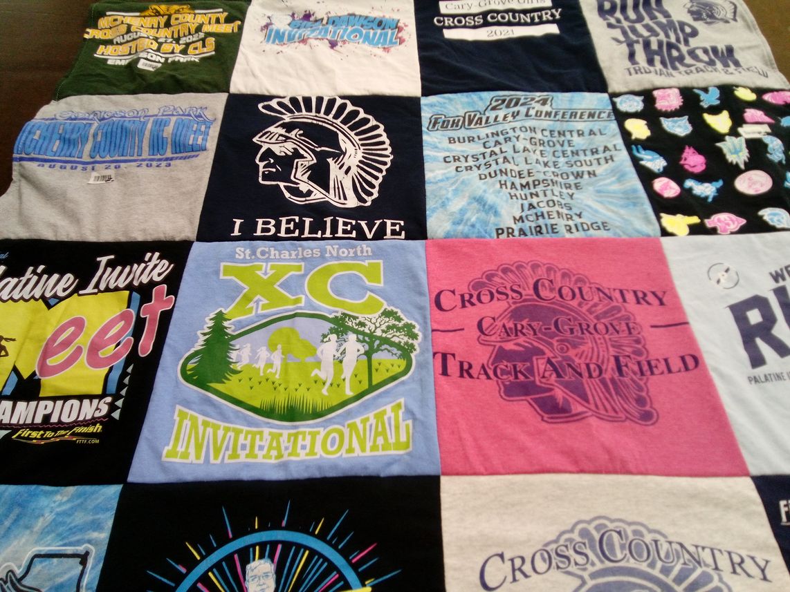 T-shirt quilt from st. charles north high school, cary-grove high school by Sarah from IL