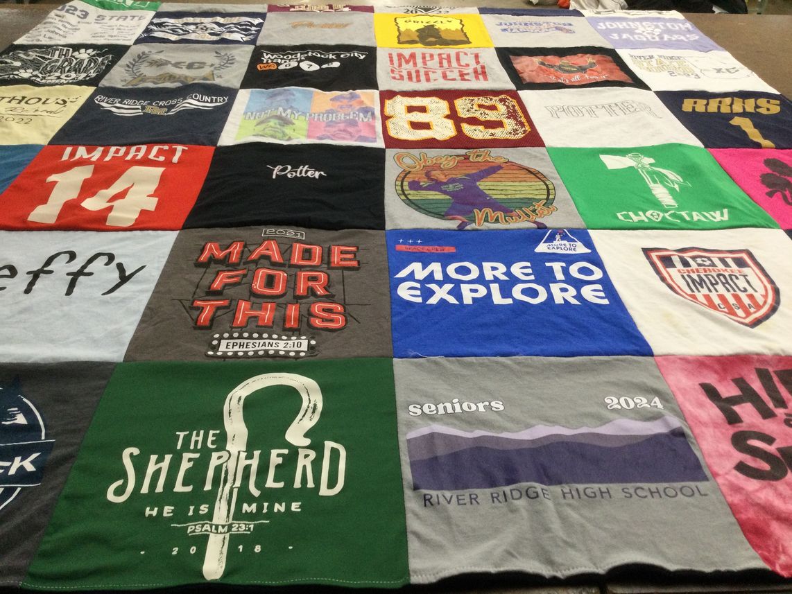 T-shirt quilt from river ridge high school by Cameron from GA