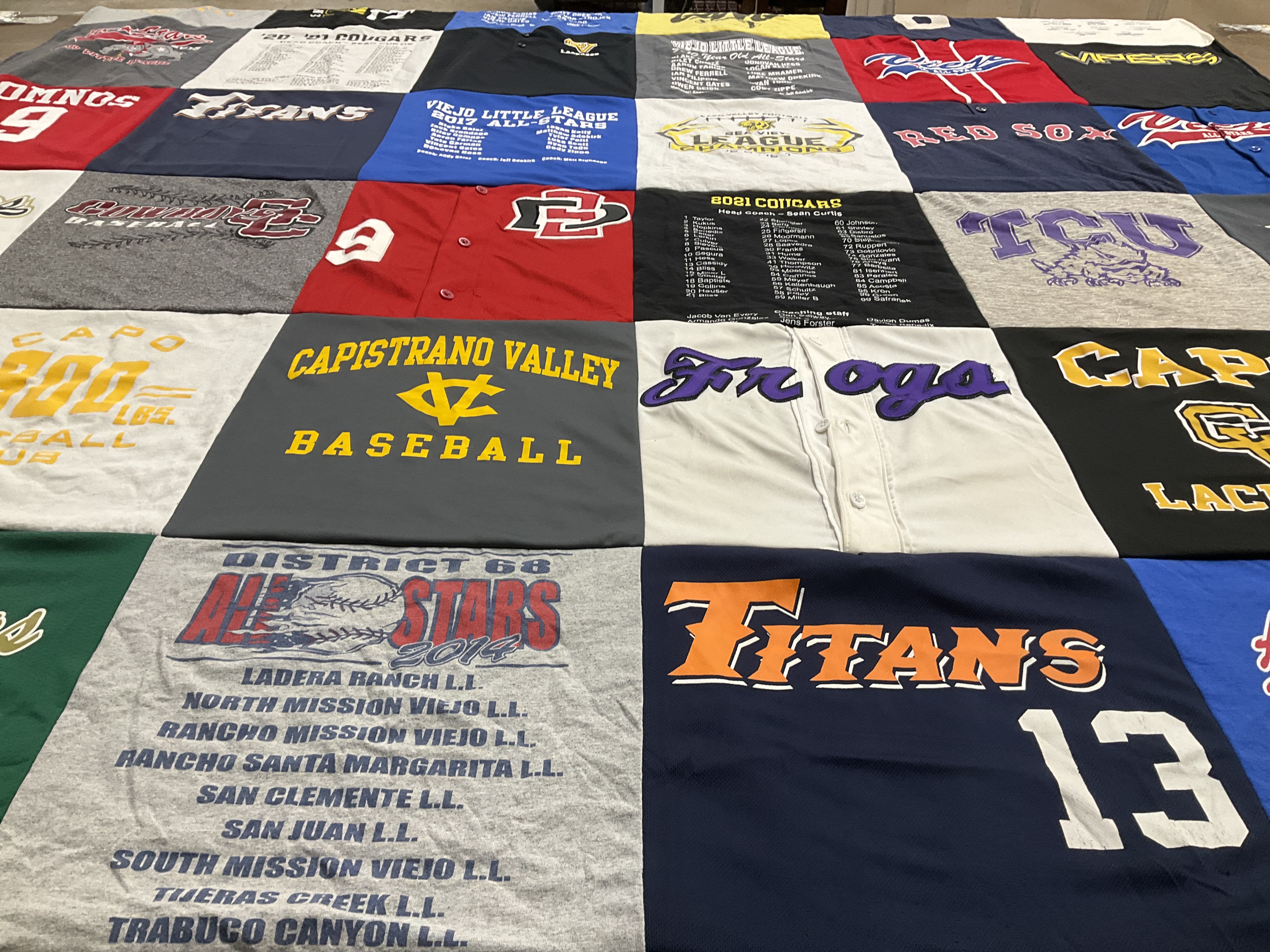 T-shirt quilt featuring titans, cougars by Jennifer from CA