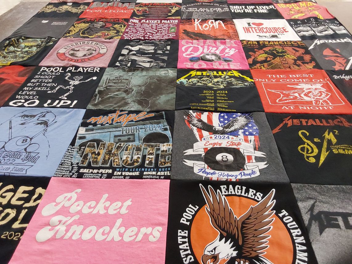 T-shirt quilt featuring eagles state by Jillian from NE