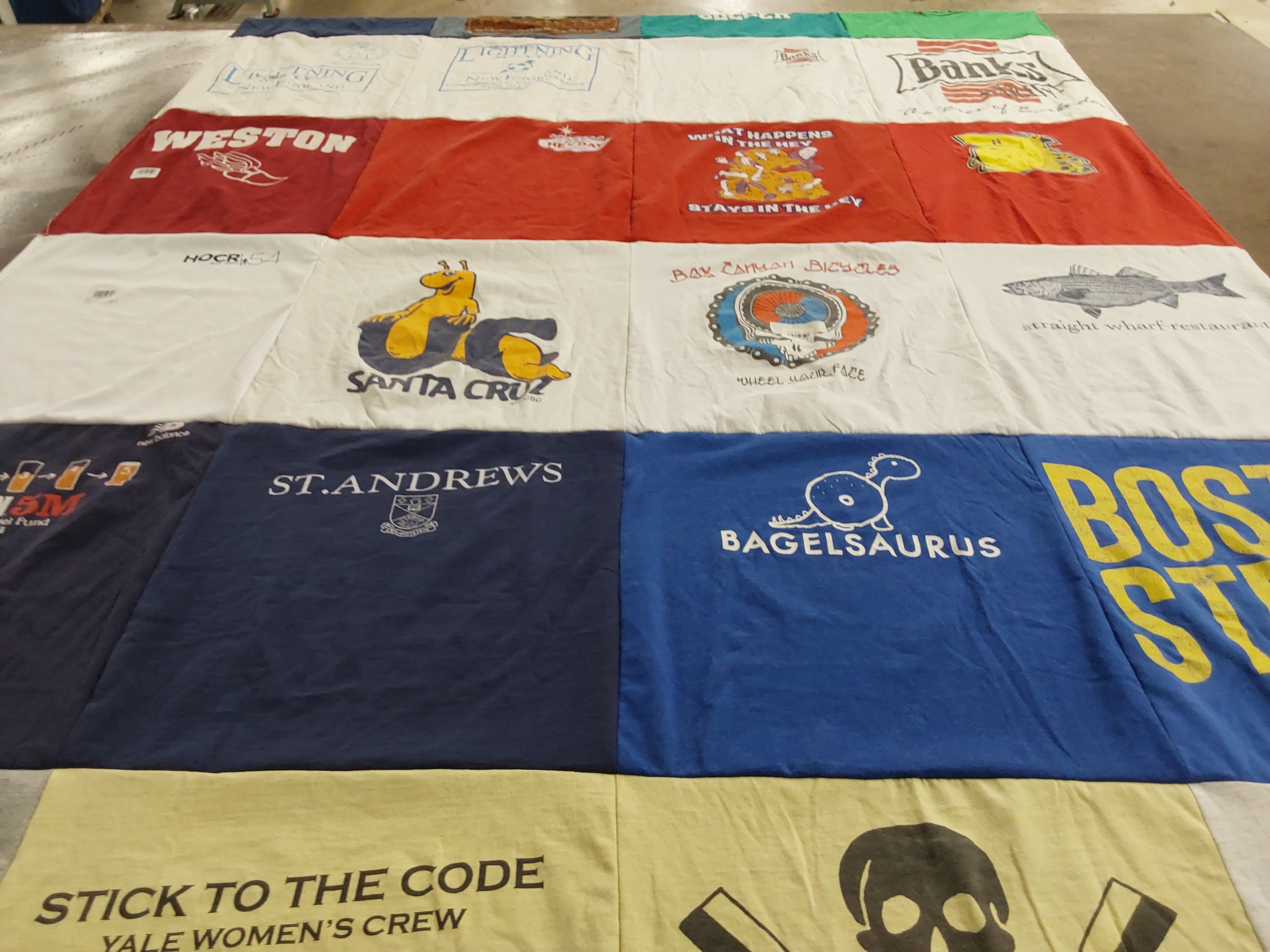 T-shirt quilt from university of california, st. andrews university by Elizabeth from MA