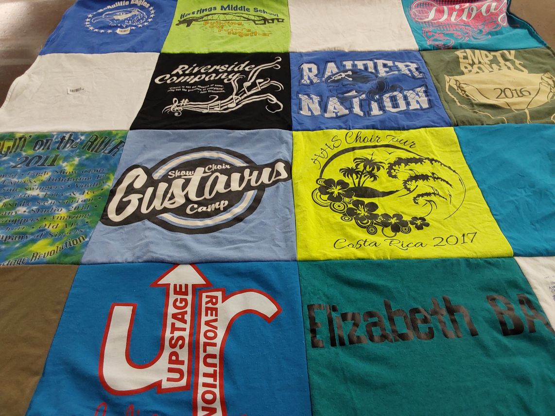 T-shirt quilt featuring raider nation by Angela from MN
