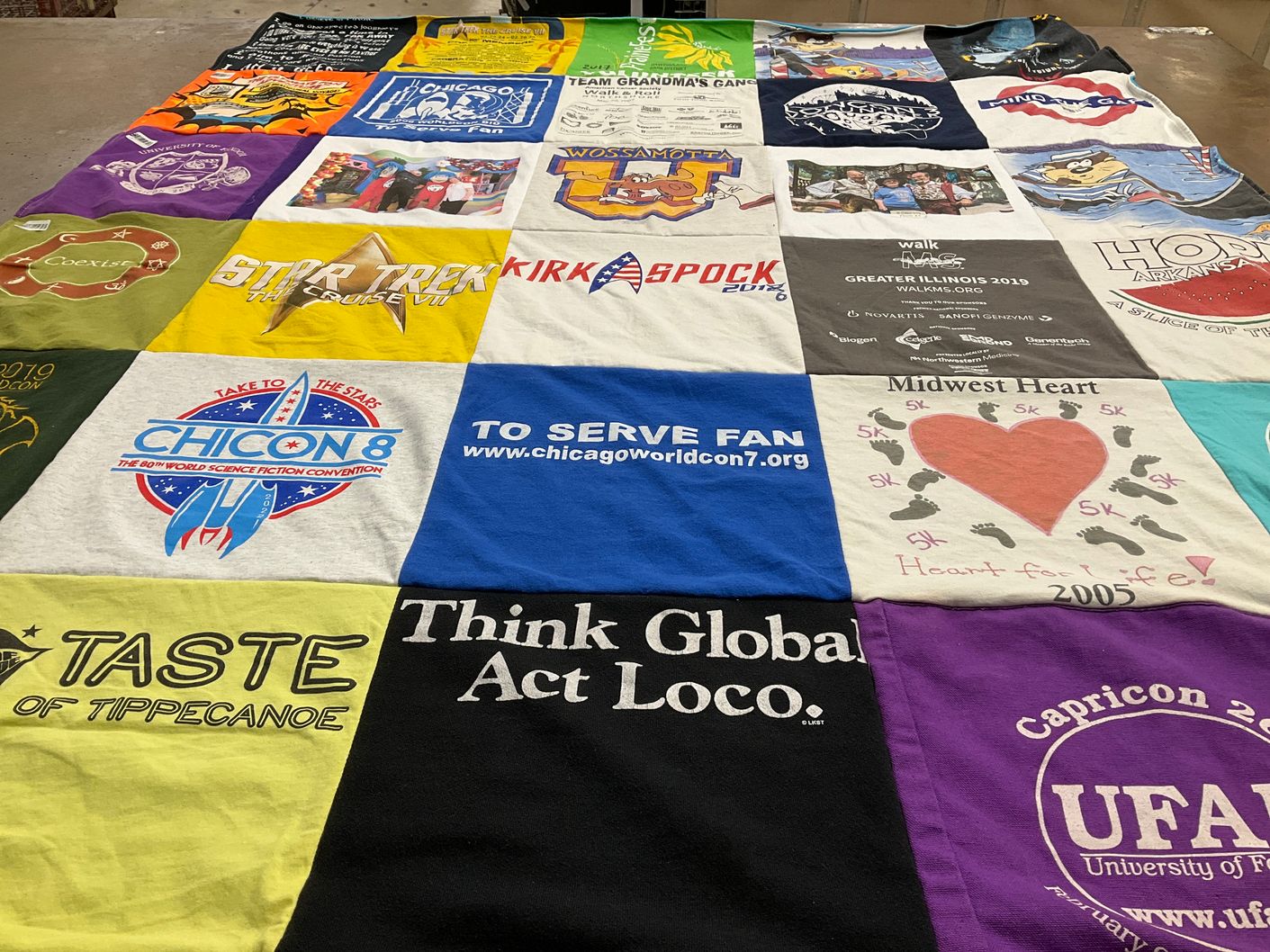 T-shirt quilt from university of lafayette by John from IN