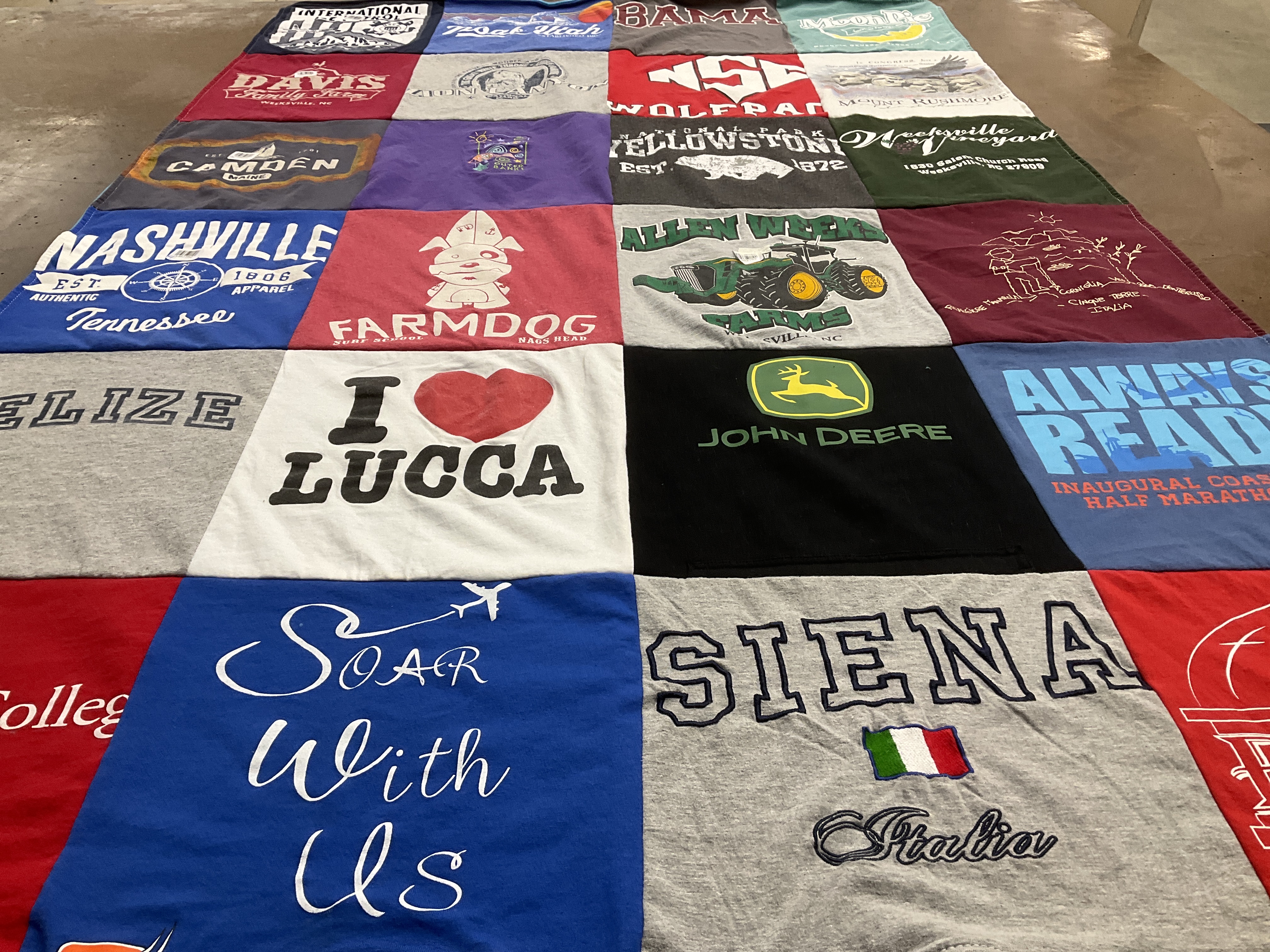 T-shirt quilt from siena college by Linda from NC