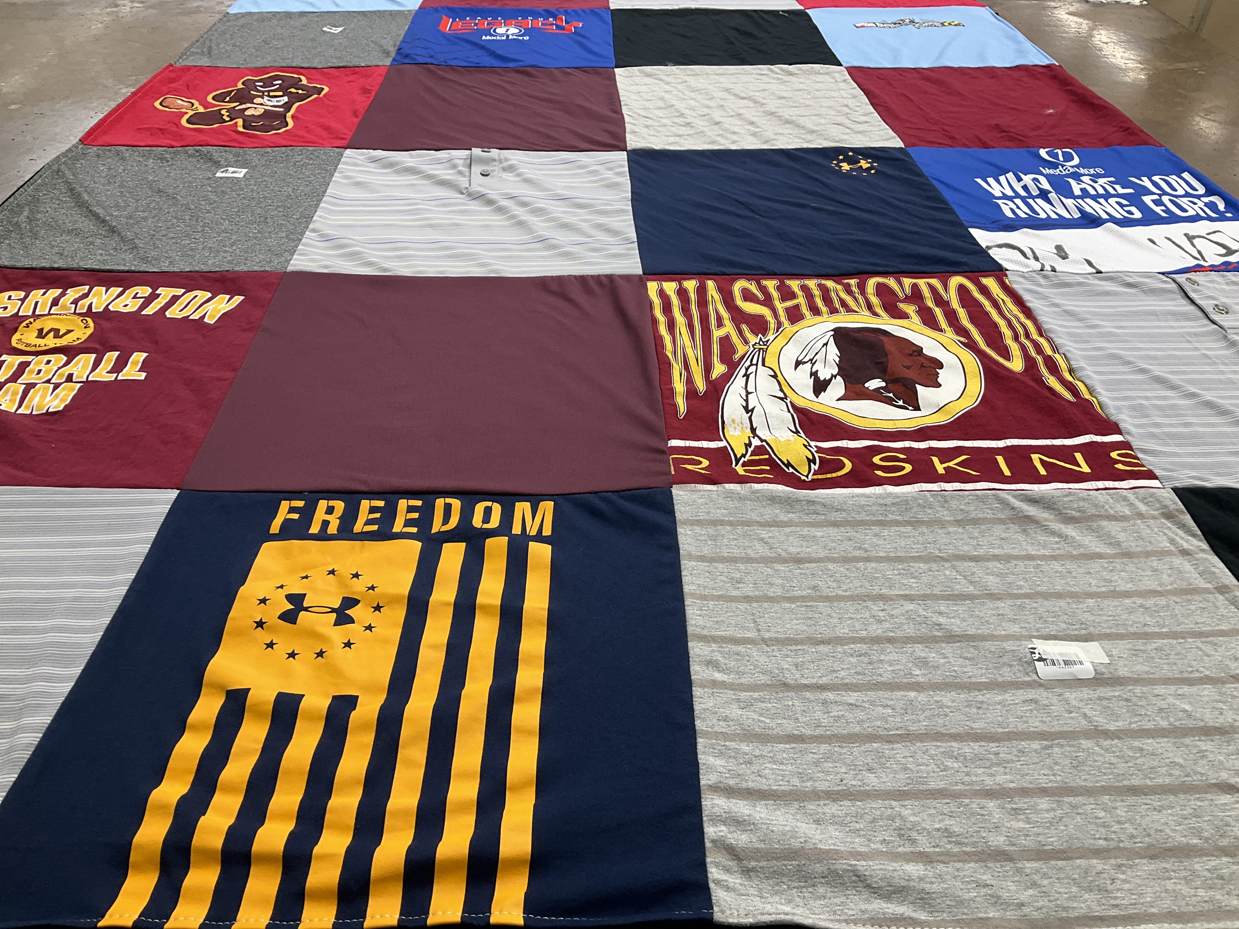 T-shirt quilt featuring washington redskins by Ruth from FL