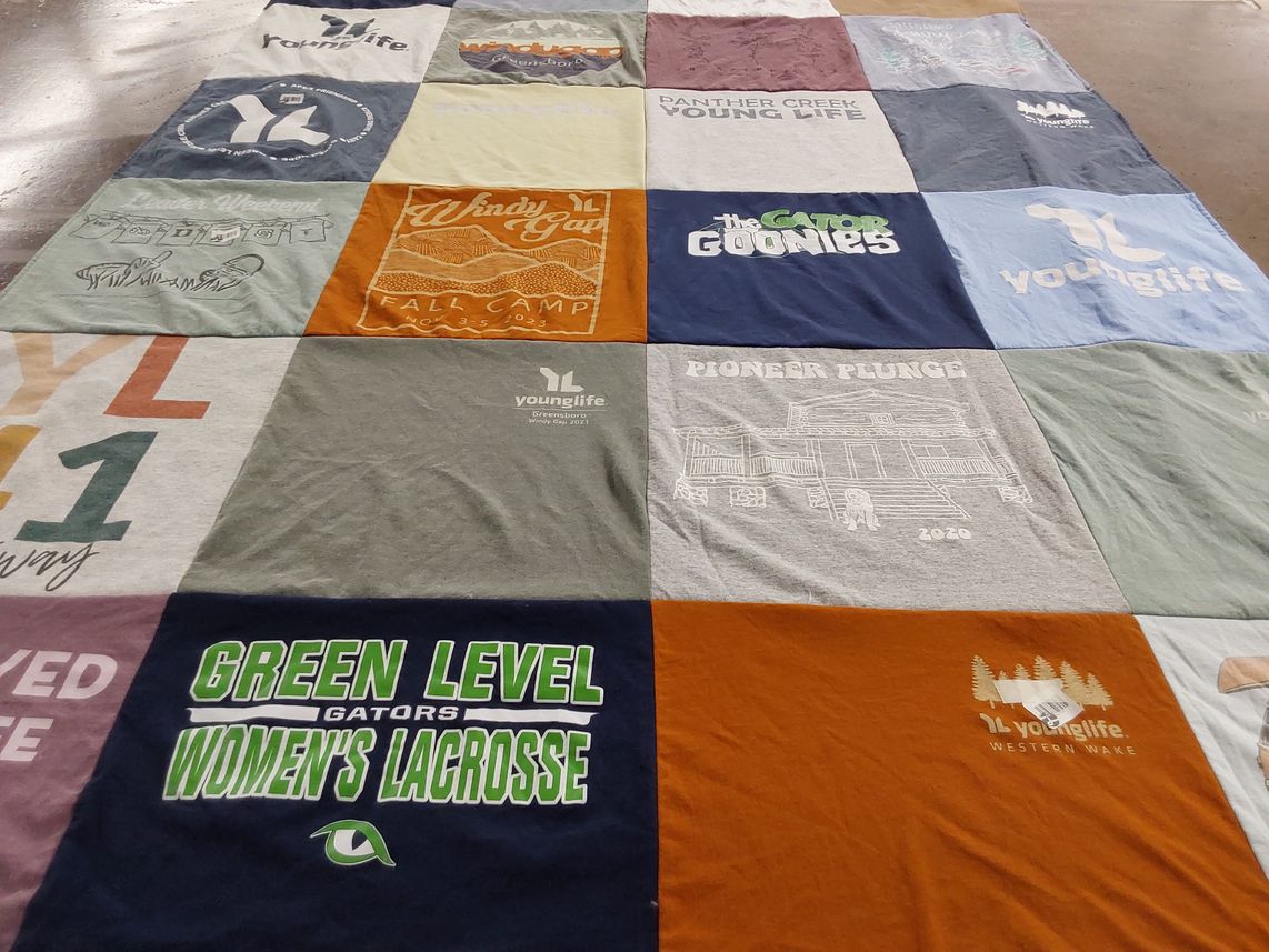 T-shirt quilt featuring green level women's lacrosse by Wendy from NC