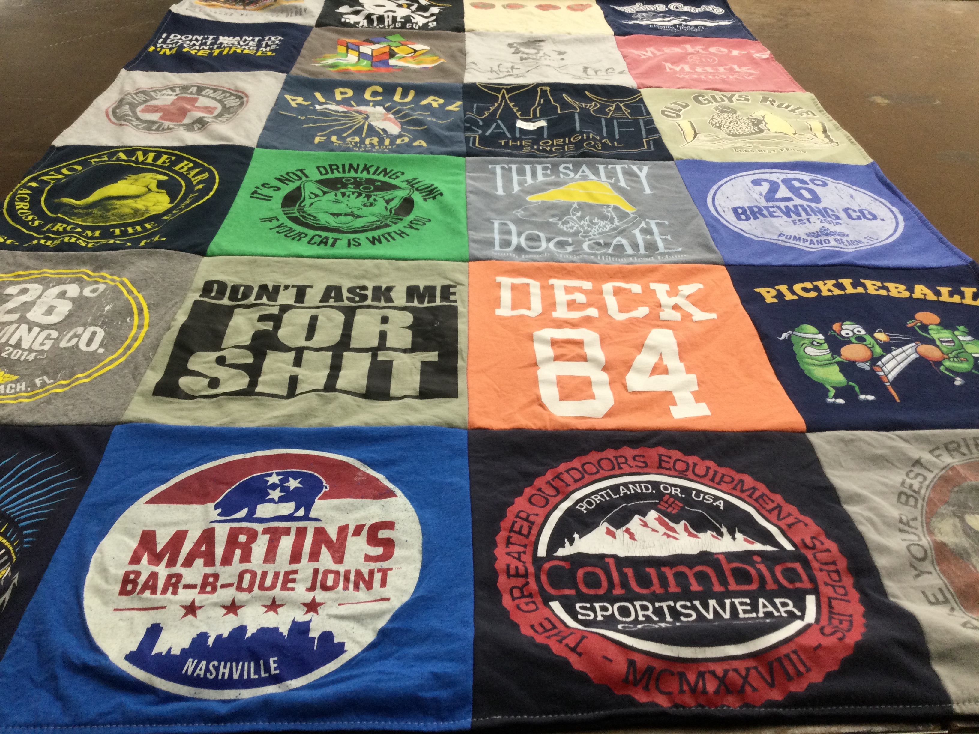 T-shirt quilt with craft beer, barbecue themes by Thomas from FL
