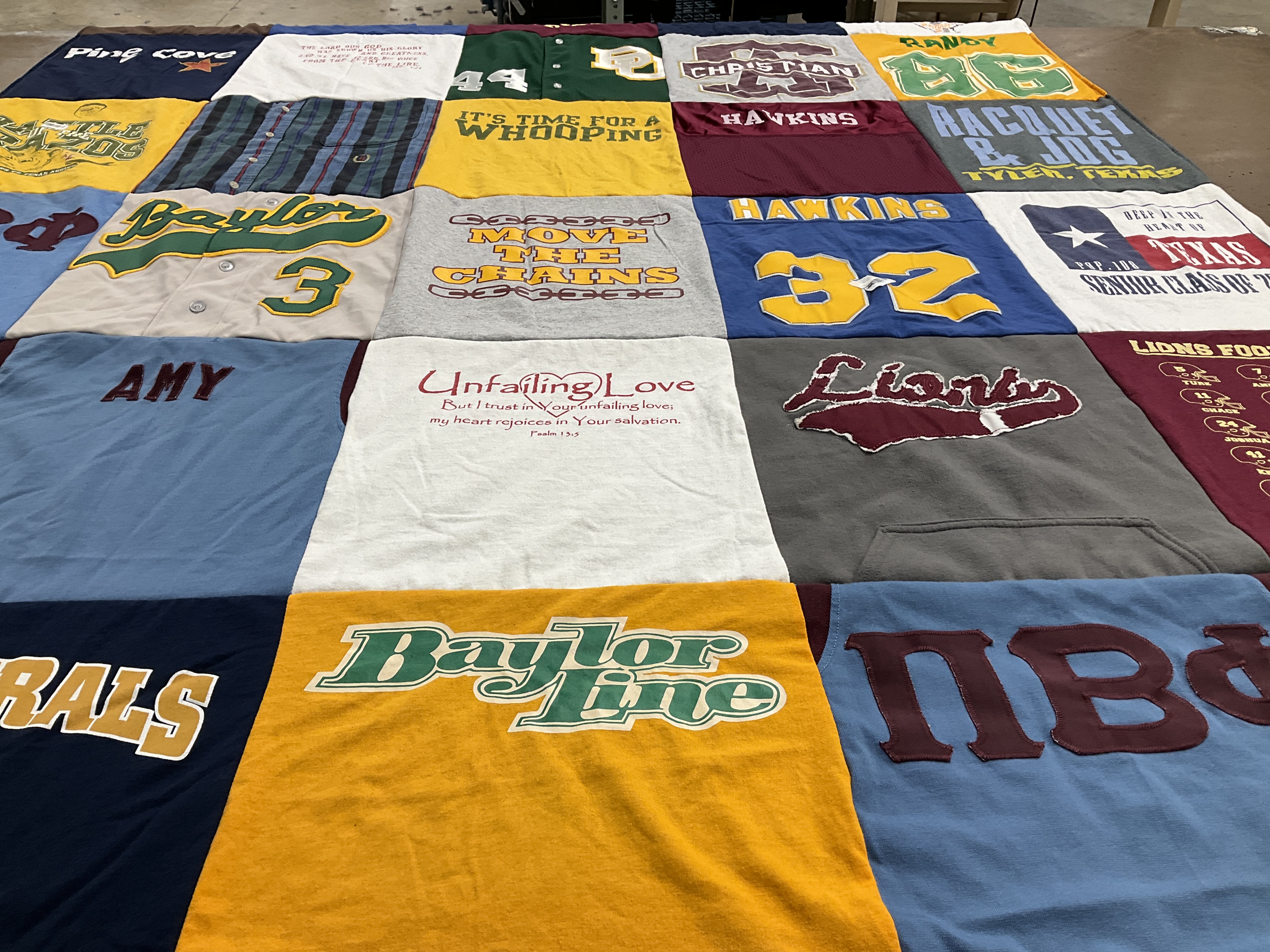 T-shirt quilt from baylor university by Amy from TX