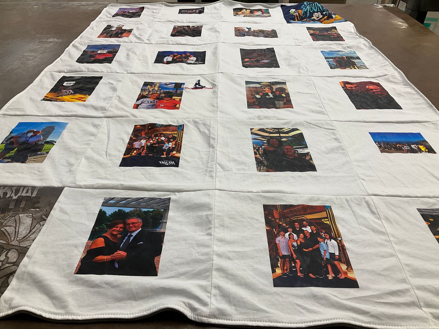 T-shirt quilt with family, friends themes by Anelle from IL