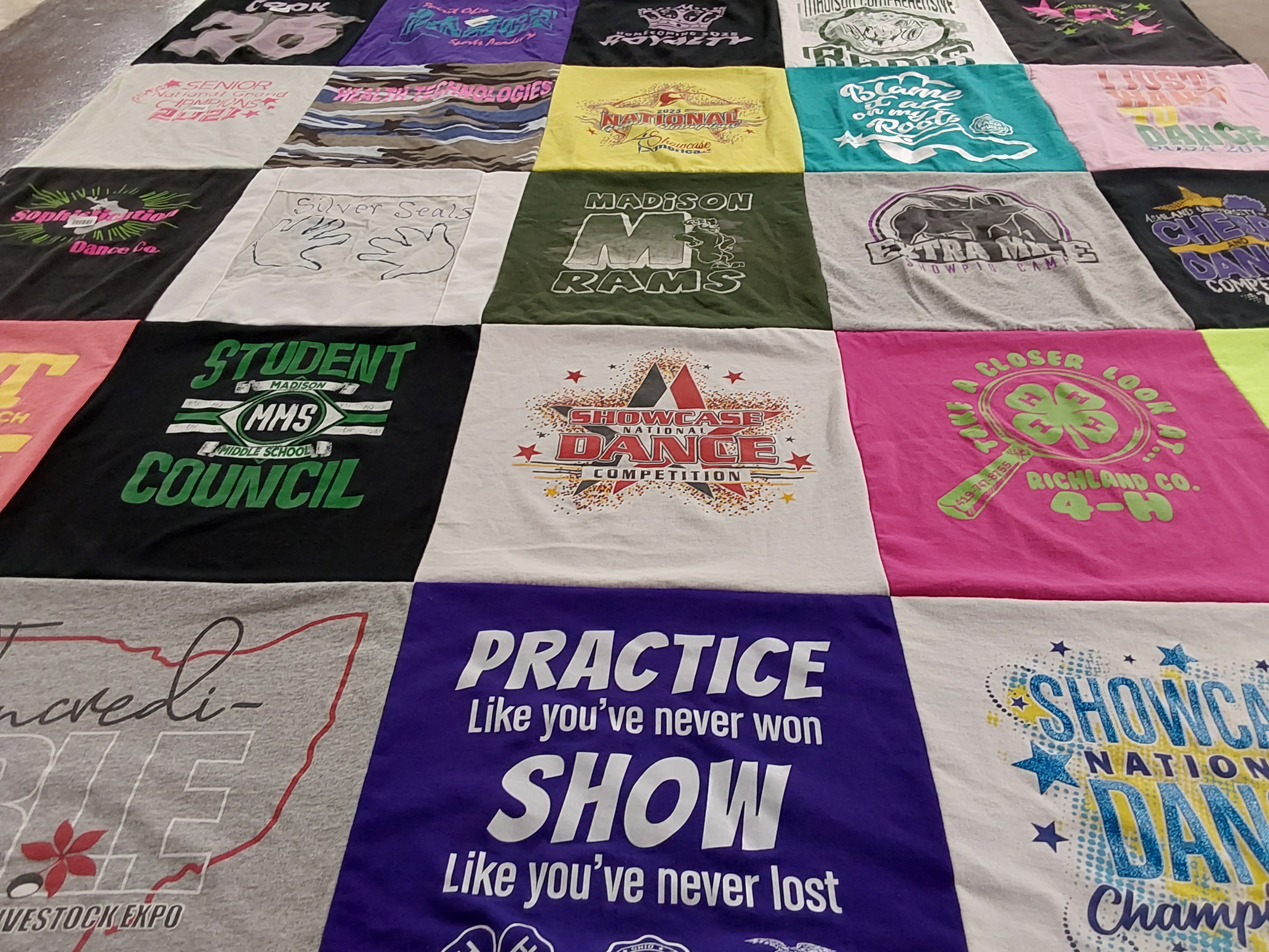 T-shirt quilt from madison middle school by Stephanie from OH