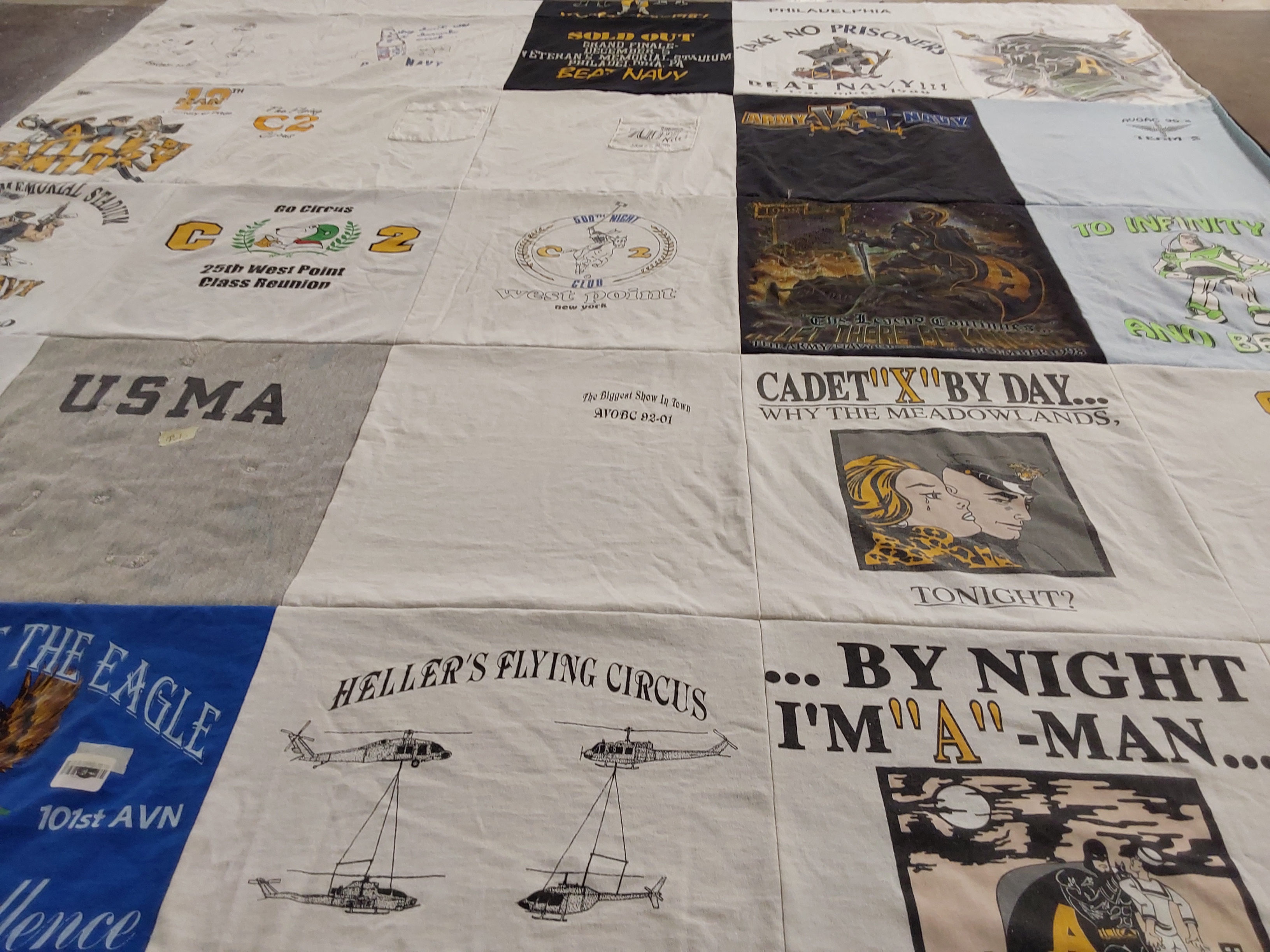 T-shirt quilt from united states military academy by Tina from GA