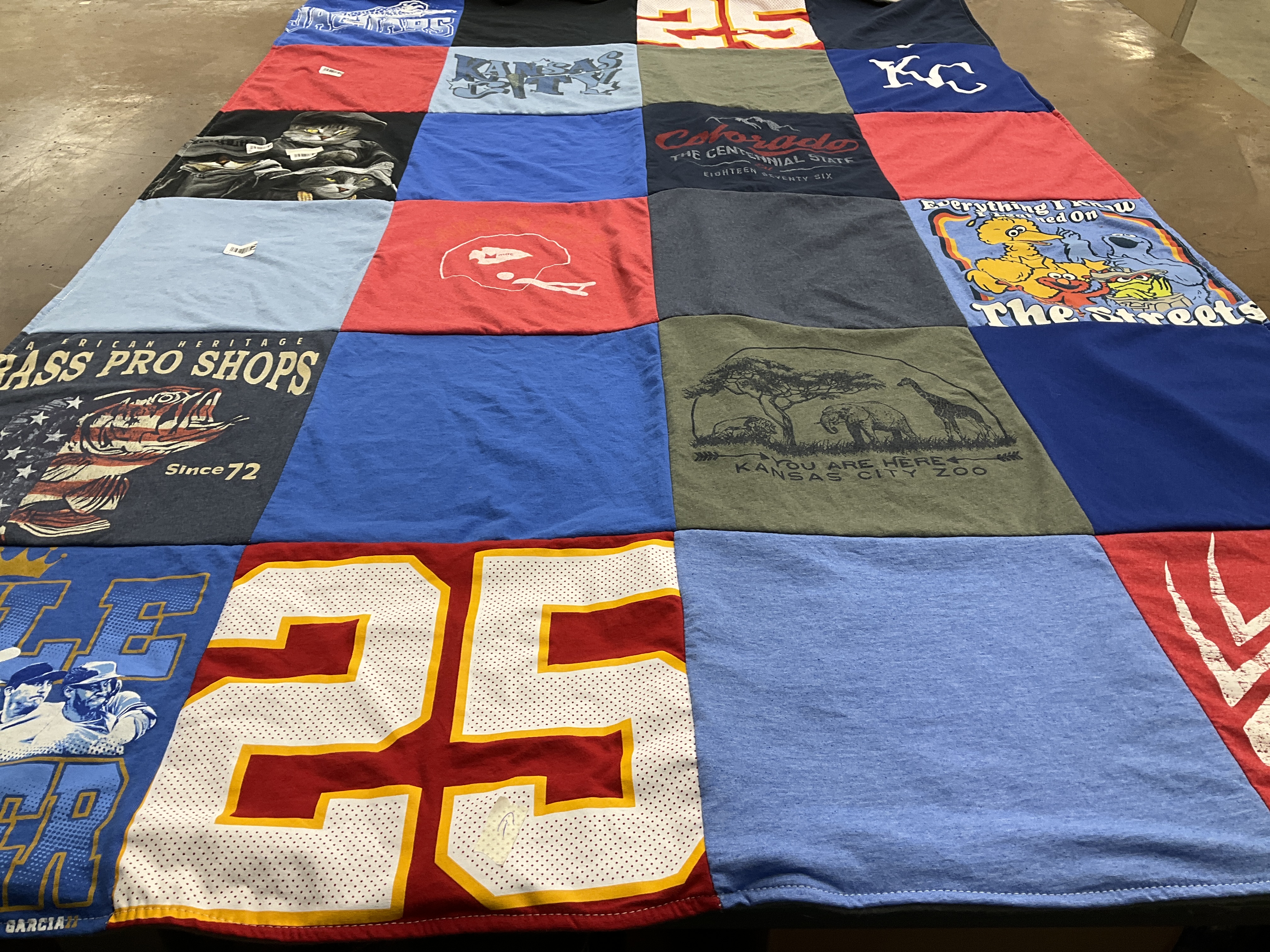 T-shirt quilt featuring kansas city chiefs by Crystal from MO