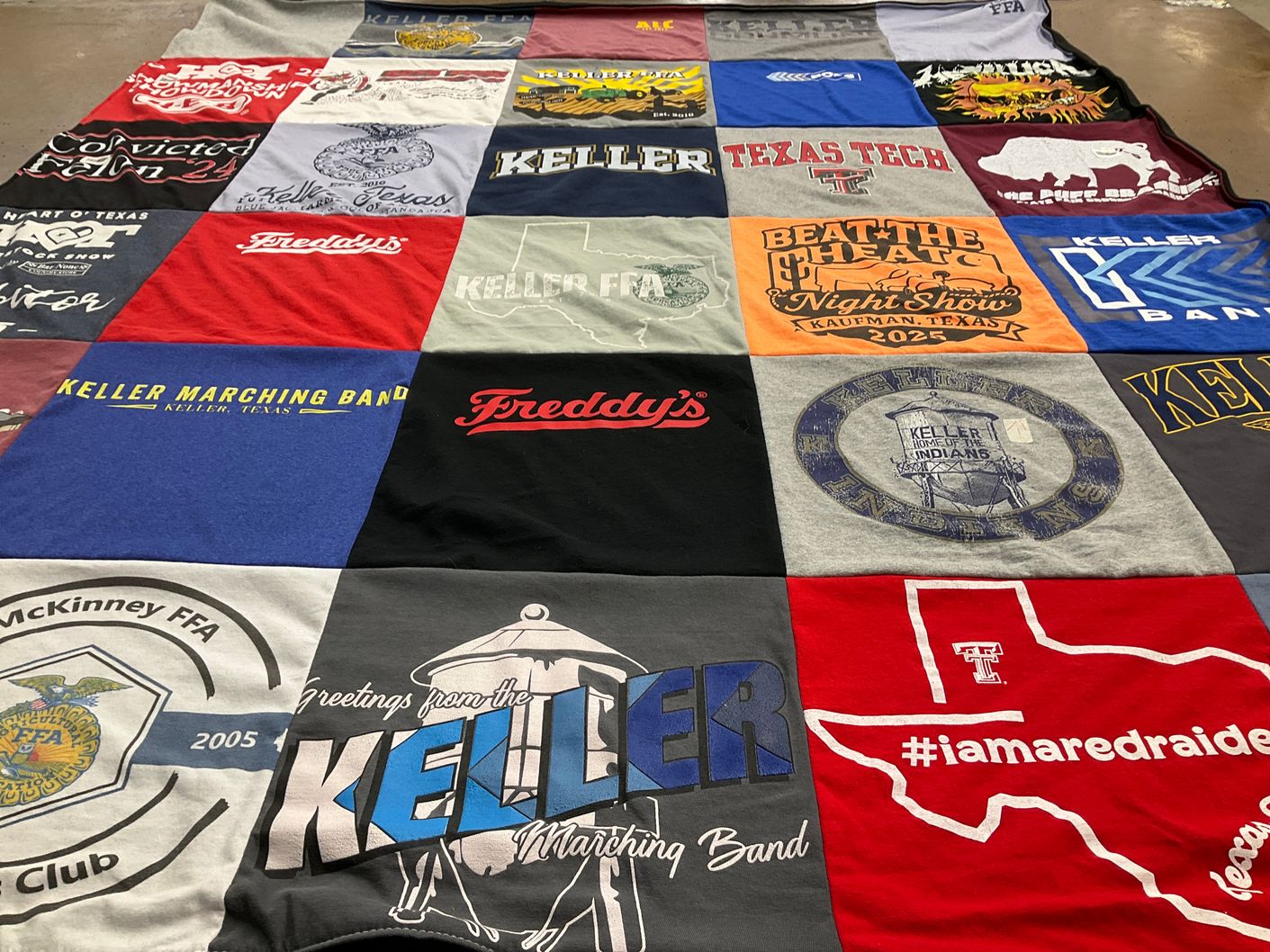 T-shirt quilt featuring texas tech university red raiders by Lisa from TX