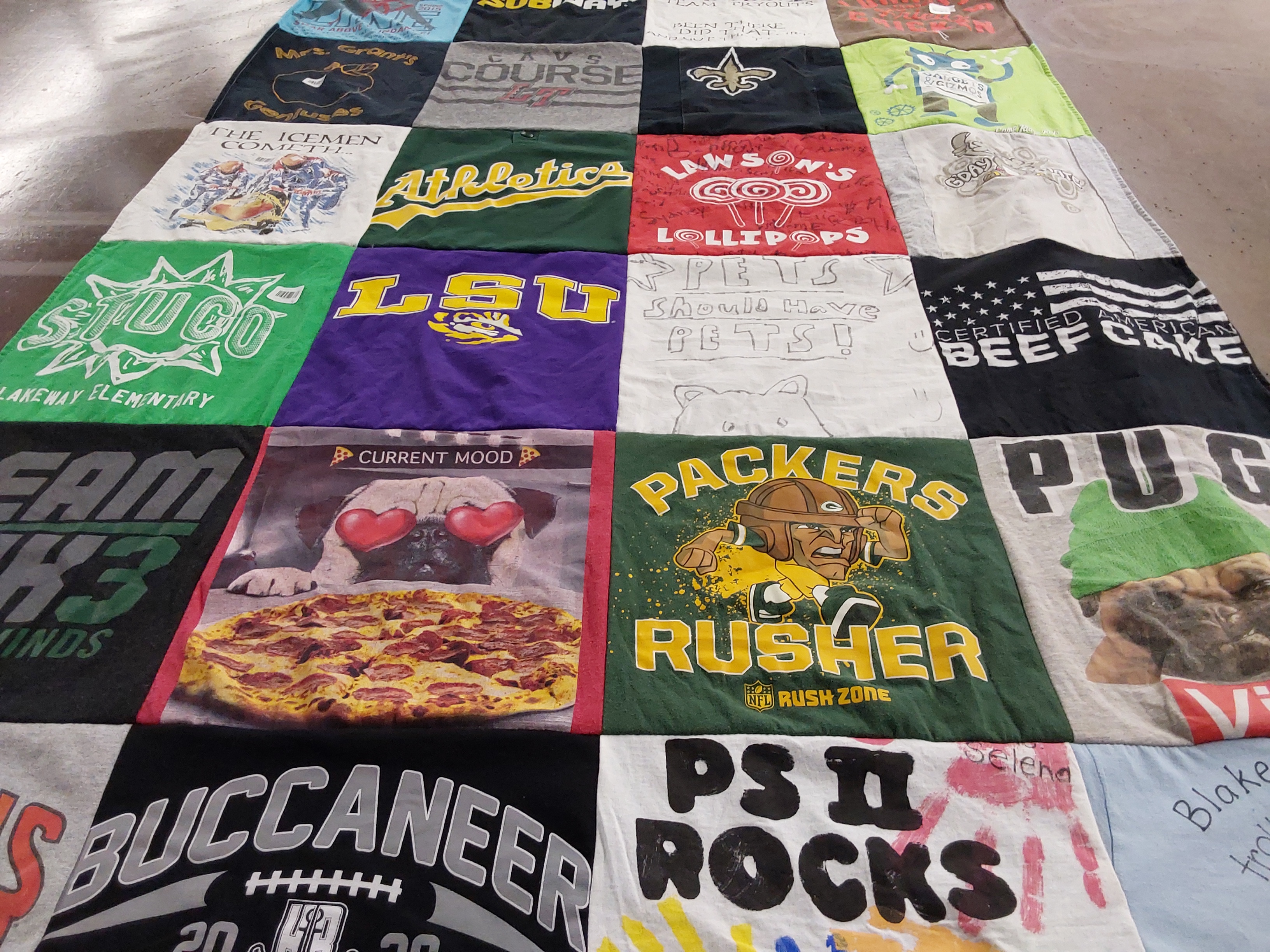 T-shirt quilt featuring green bay packers by Monica from TX