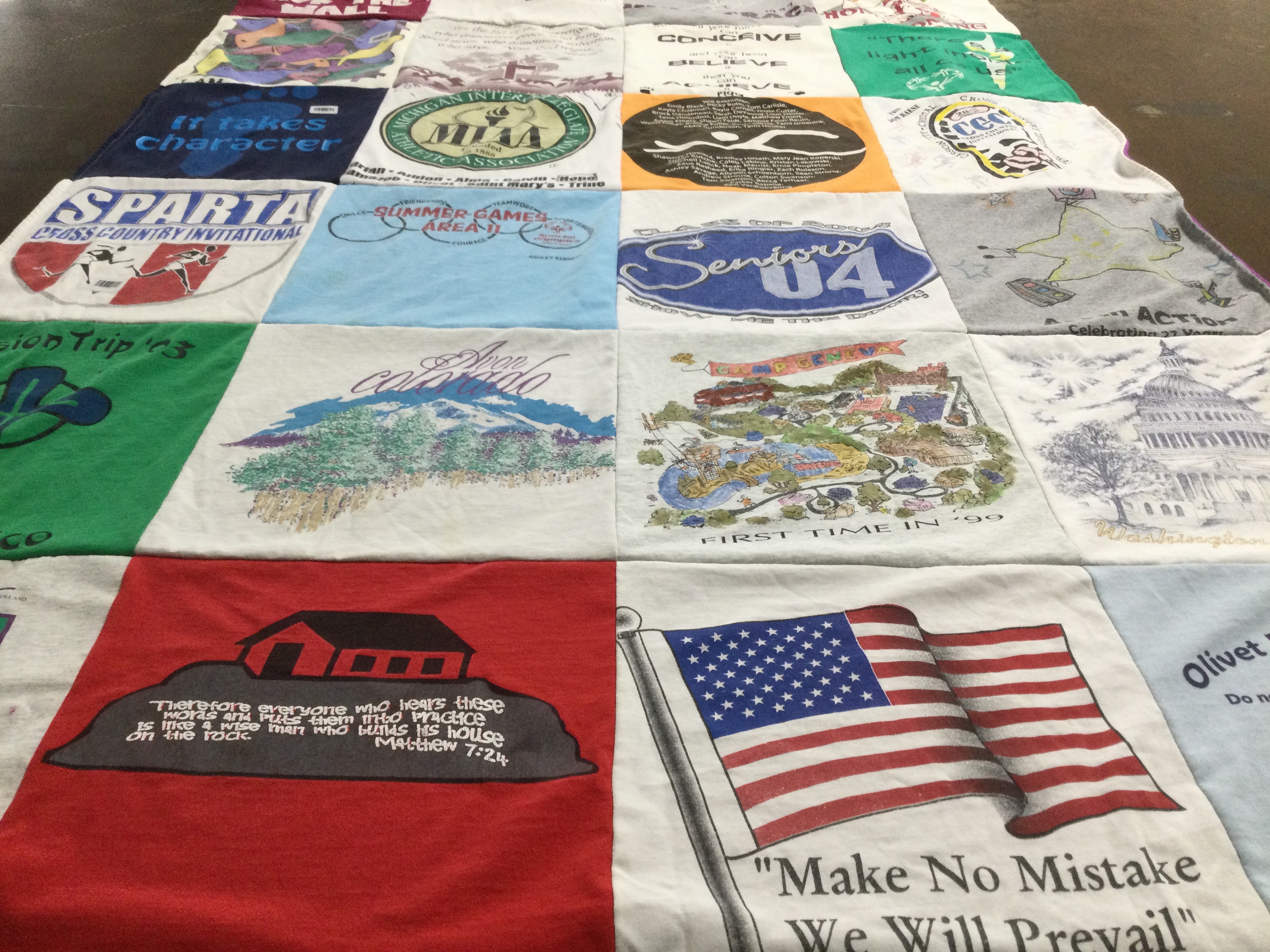 T-shirt quilt featuring sparta cross country team by Barbara from MI