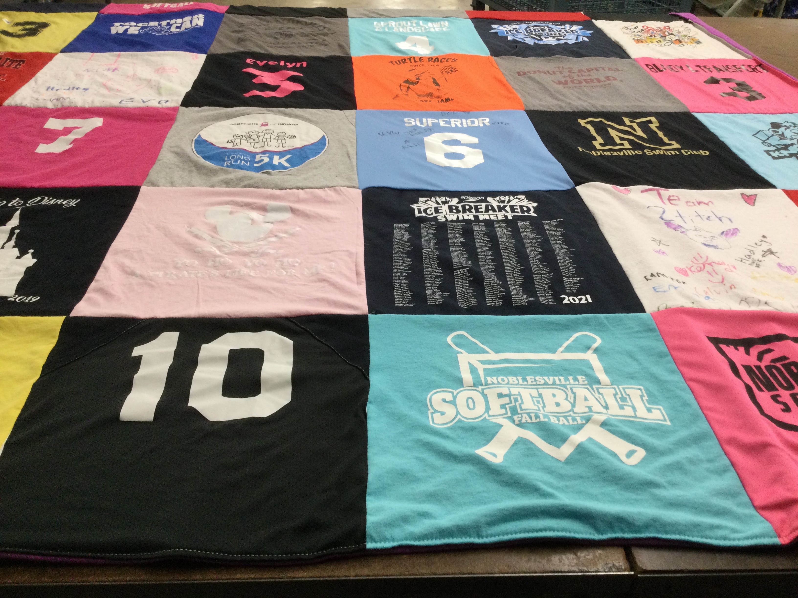 T-shirt quilt from noblesville high school by Kiersten from IN