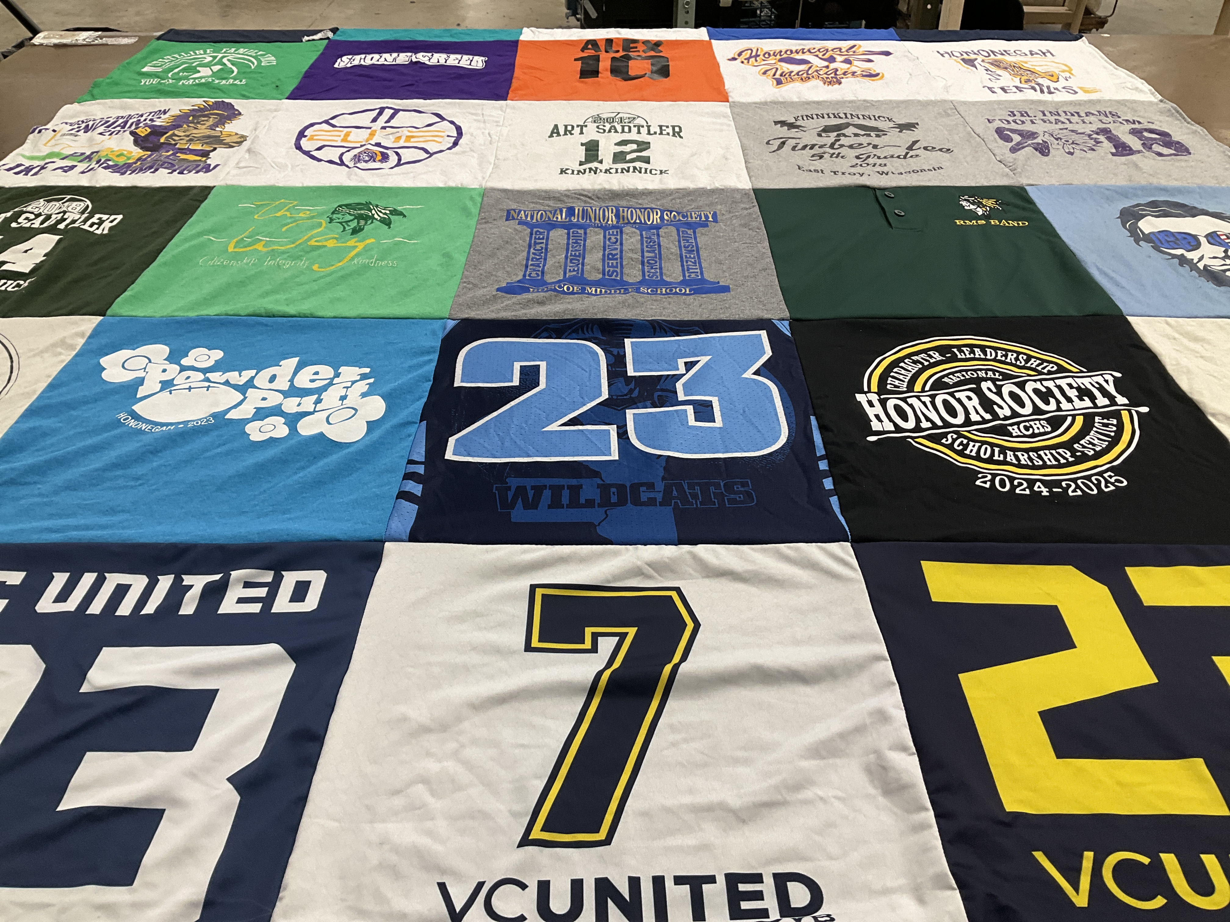 T-shirt quilt featuring wildcats, vc united by Michele  from IL