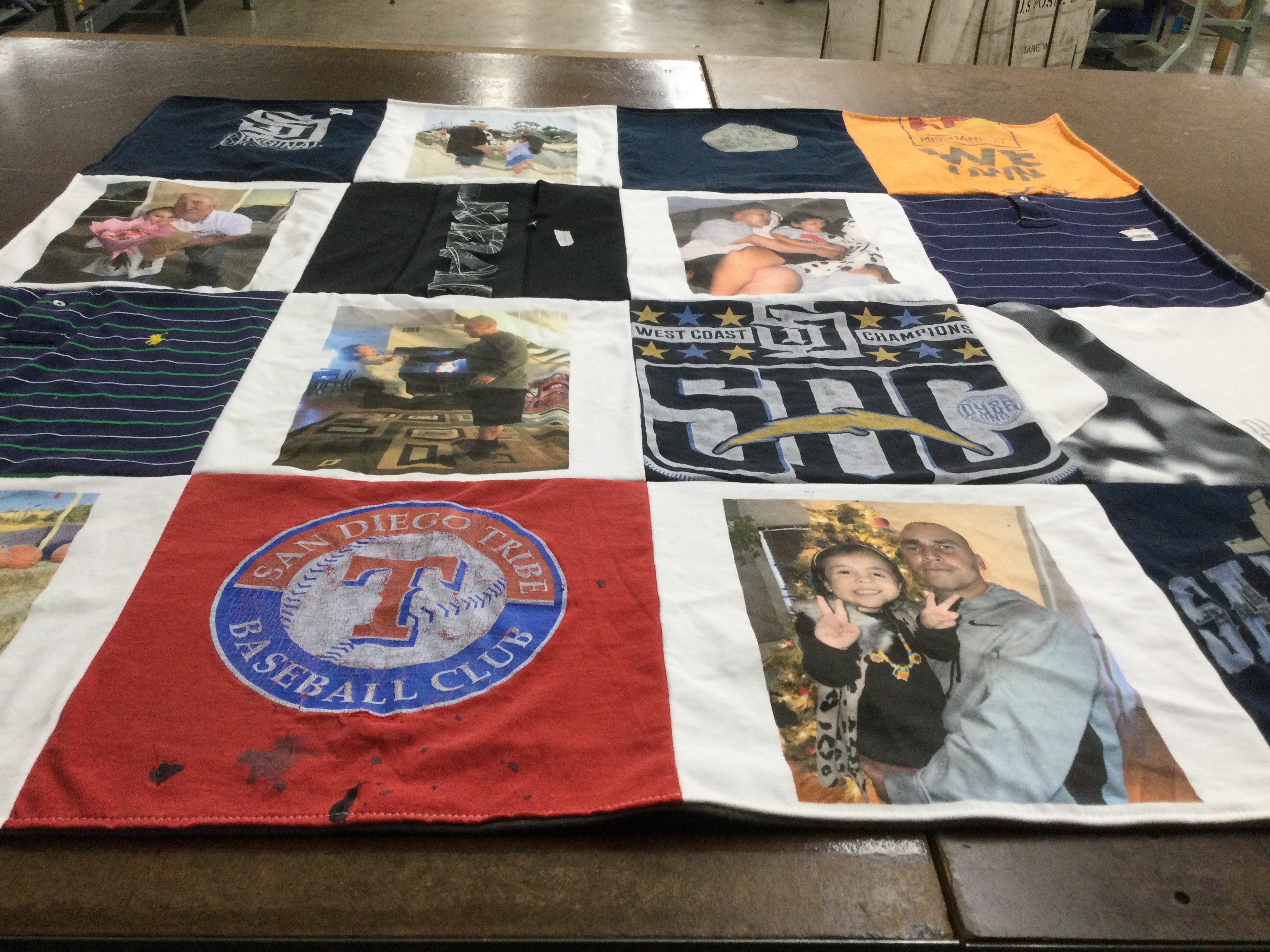 T-shirt quilt featuring san diego chargers by Christina from CA