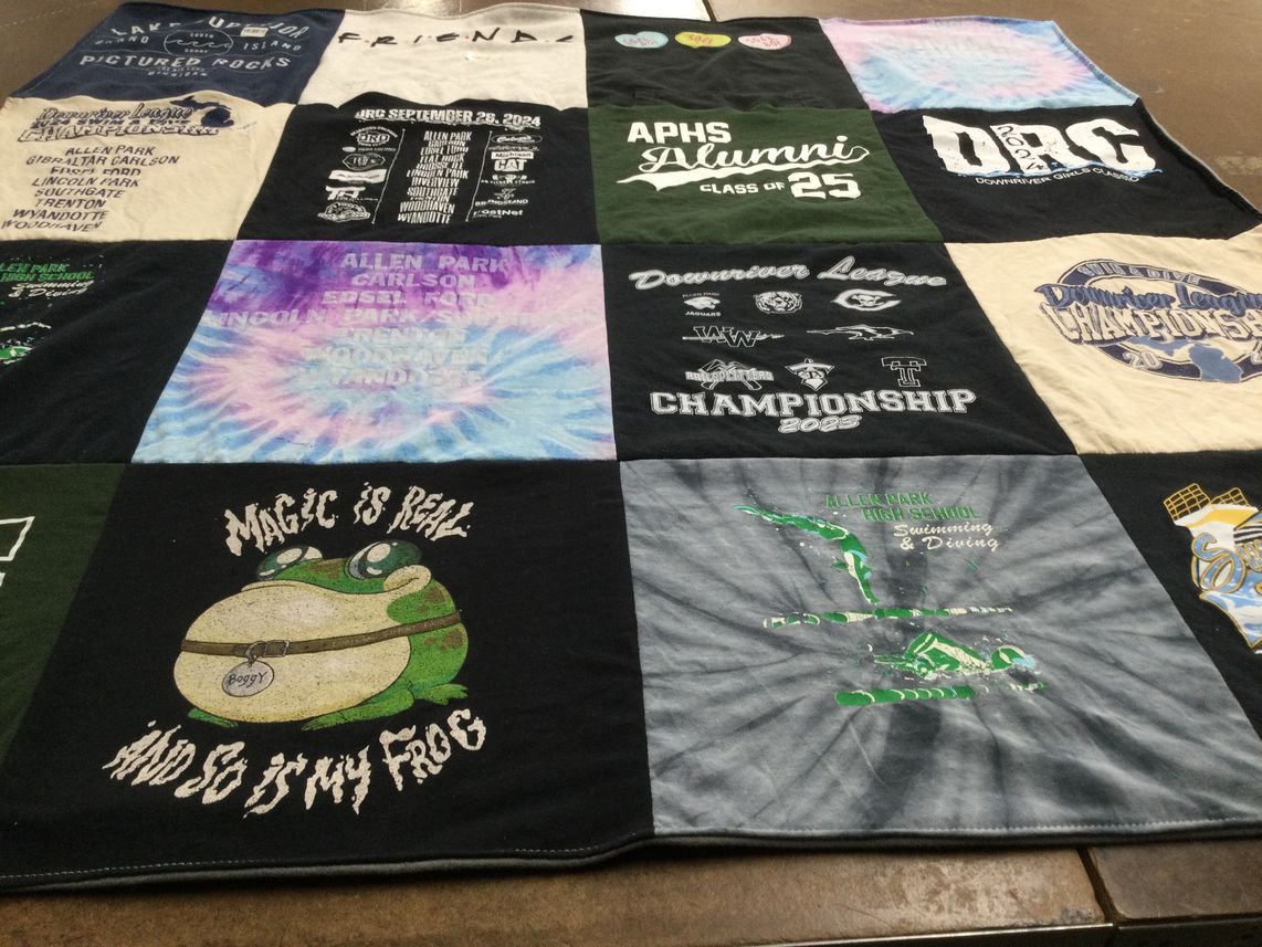 T-shirt quilt featuring downriver league championship by Tiffany from MI