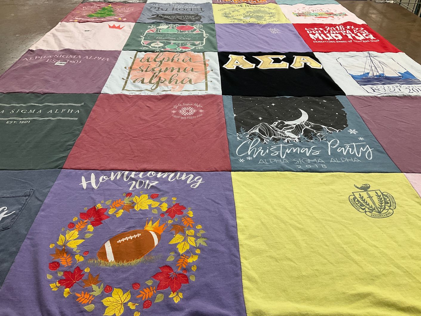T-shirt quilt from capital university by Taylor from OH