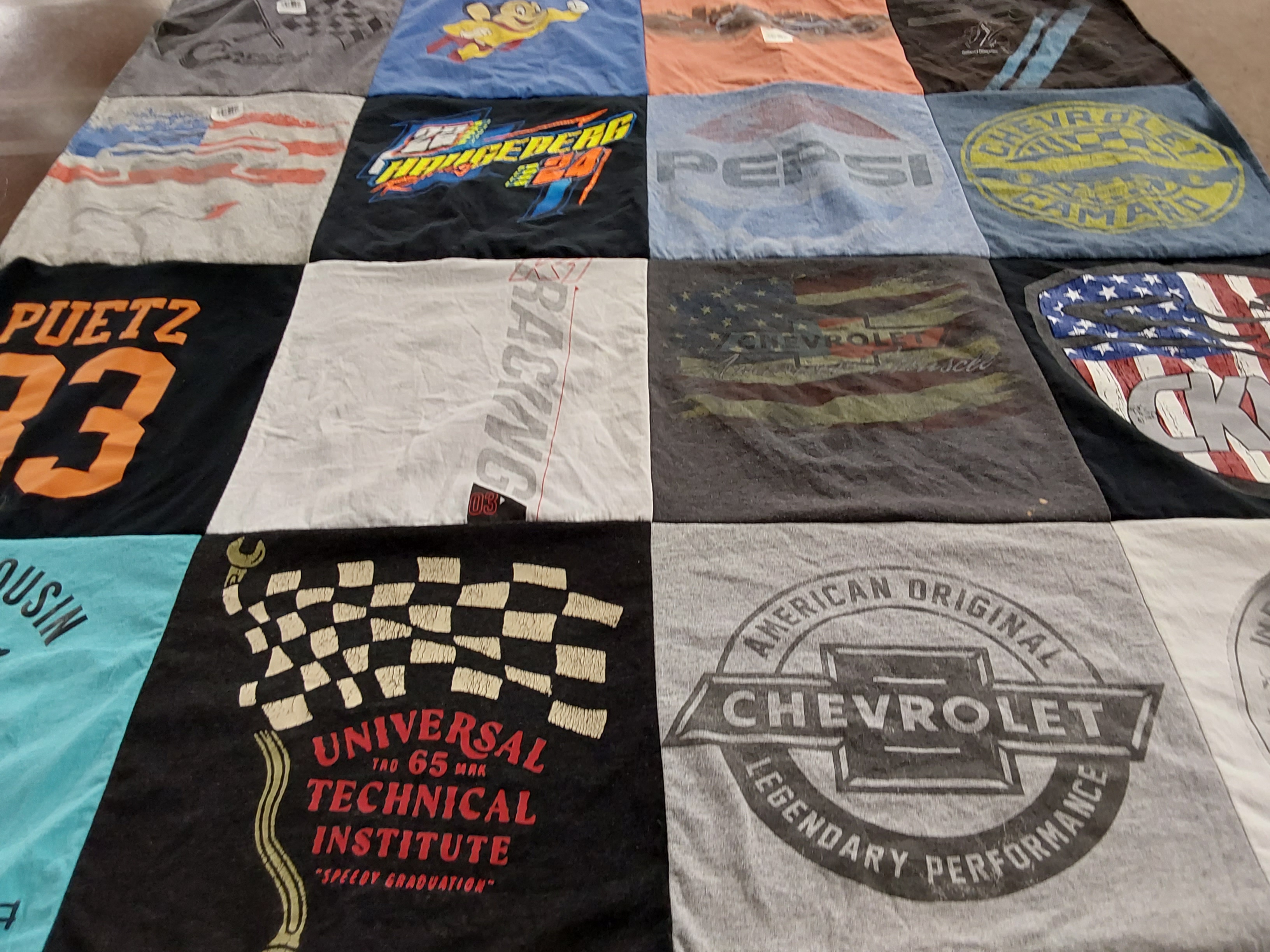 T-shirt quilt from universal technical institute by Cheri from IN