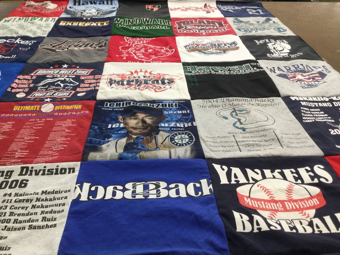 T-shirt quilt featuring diamondbacks, yankees by Anne from HI