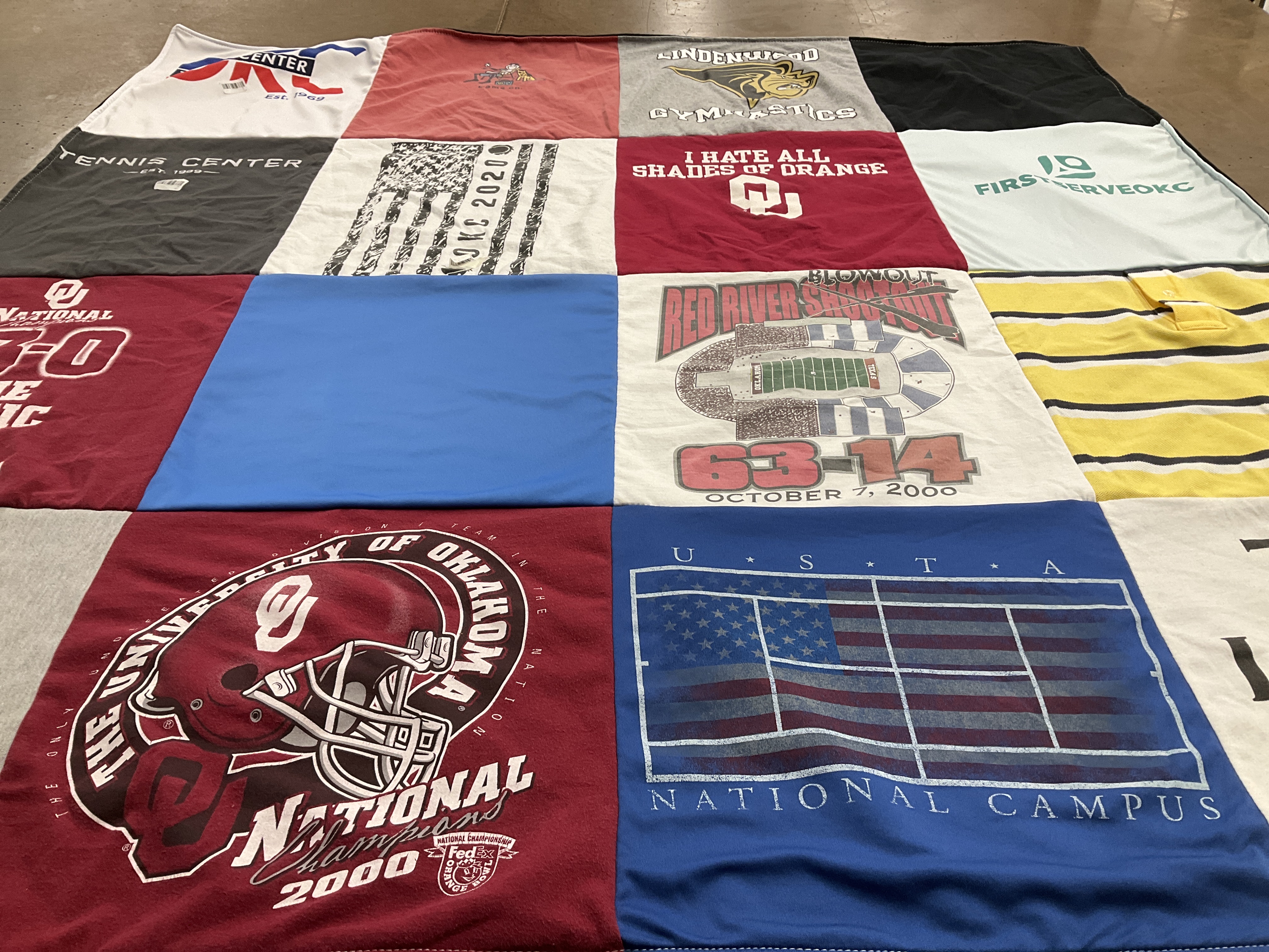 T-shirt quilt from the university of oklahoma by Beth from OK