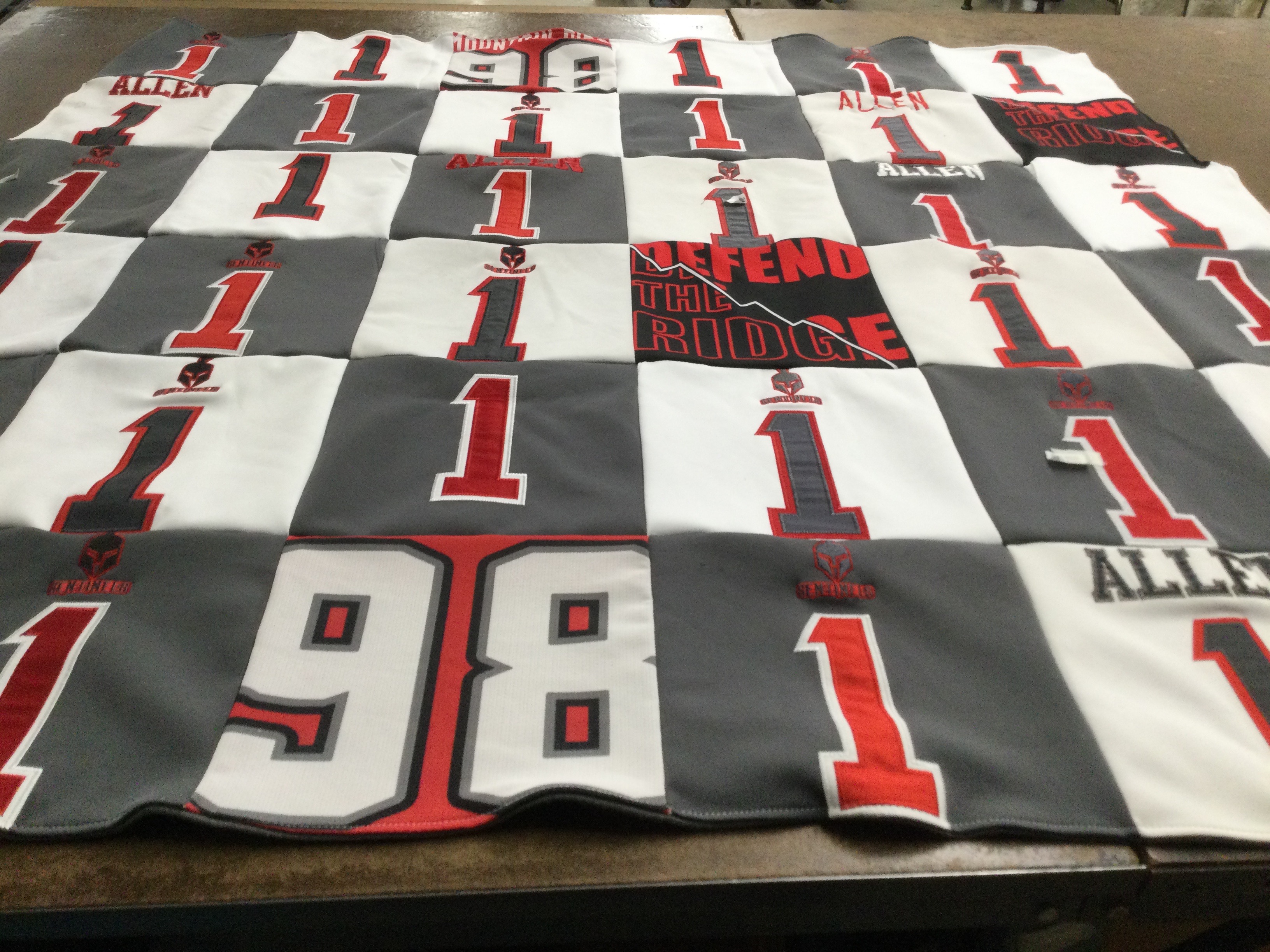 T-shirt quilt from allen high school by Stacy from UT