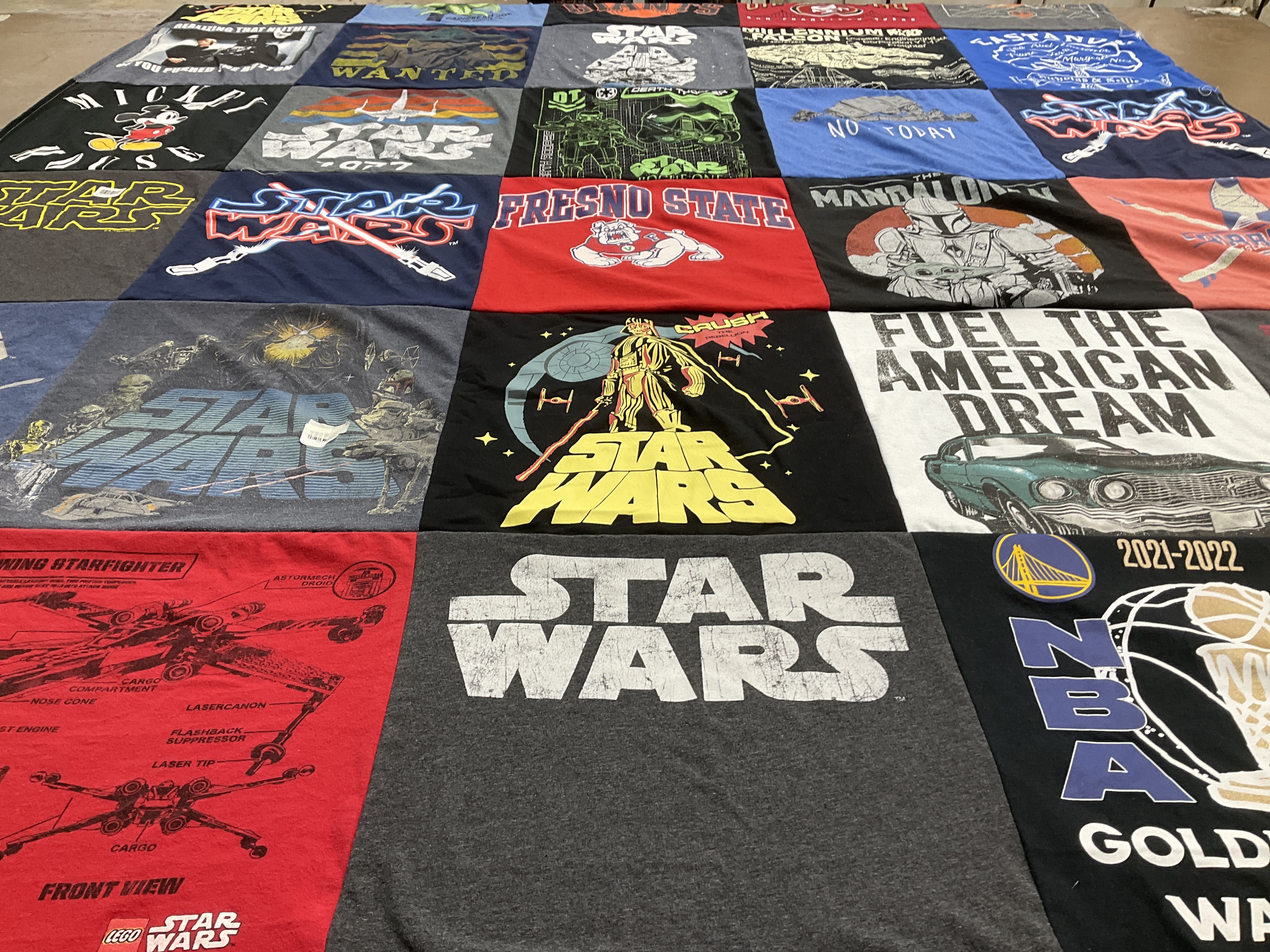 T-shirt quilt featuring golden state warriors by Manuel from CA