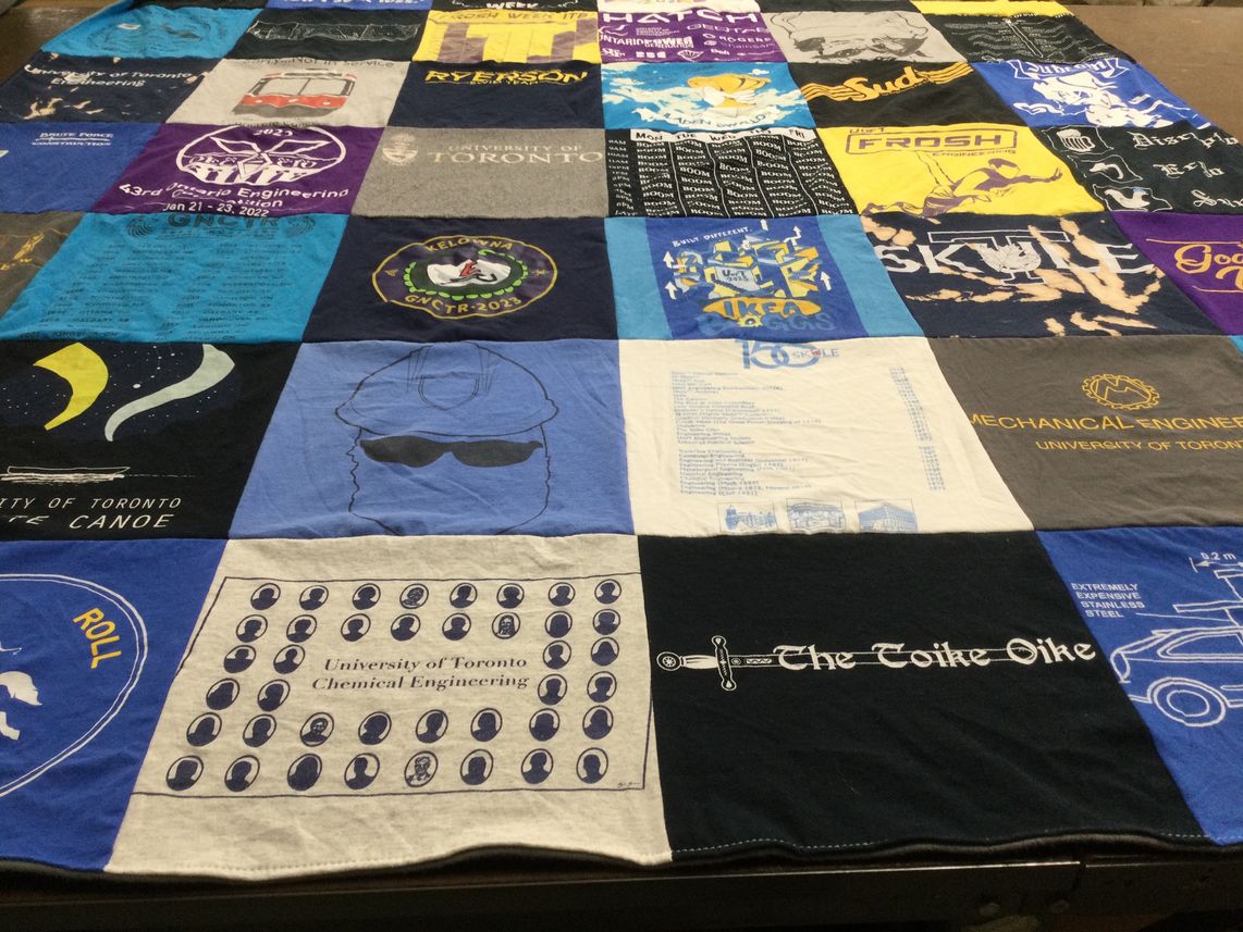 T-shirt quilt from university of toronto by Joan from NY