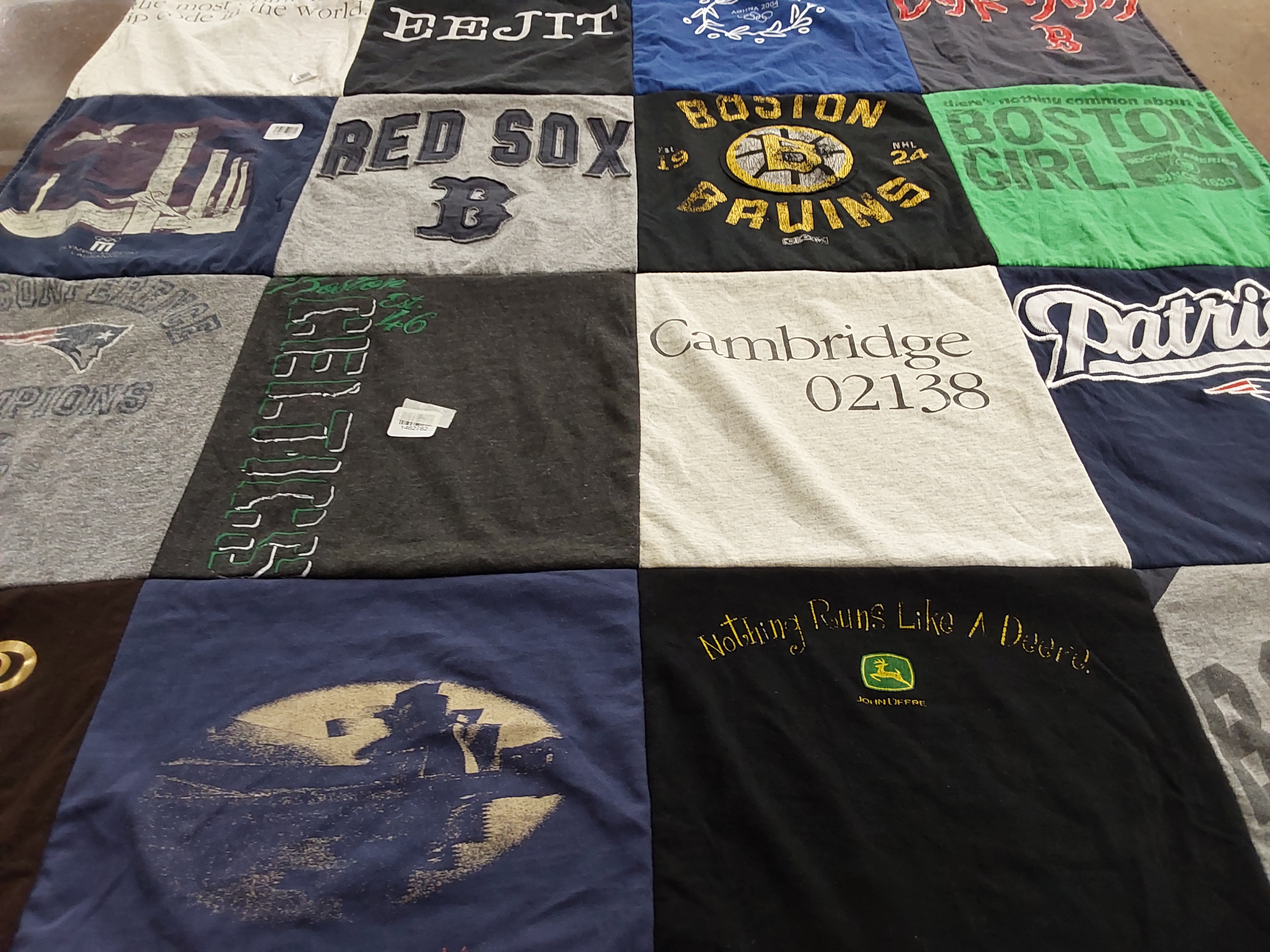 T-shirt quilt featuring boston red sox, boston bruins by Seacia from MA